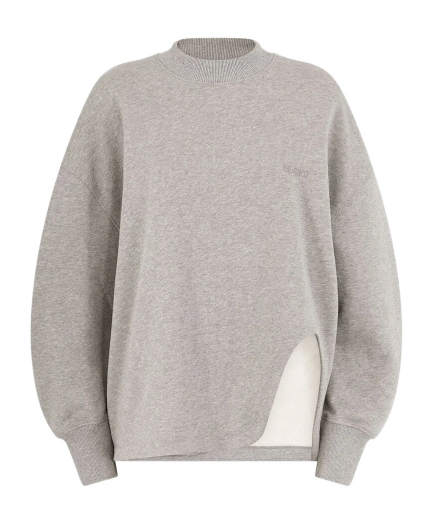 Attico The Logo Embroidered Crewneck Sweatshirt In Gray