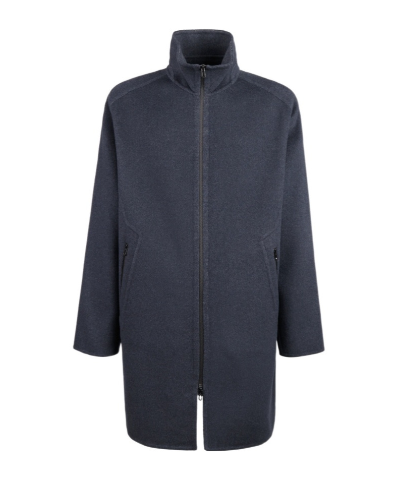Sease Cappotto Cashmere Double Con Cerniera In Blue