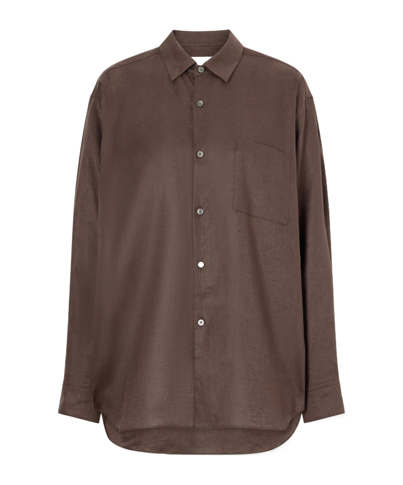 Ssstein Oversized Linen Shirt In Brown