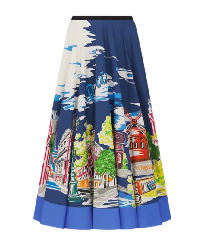 Dior Souvenir Mid-length Flared Skirt In Multi