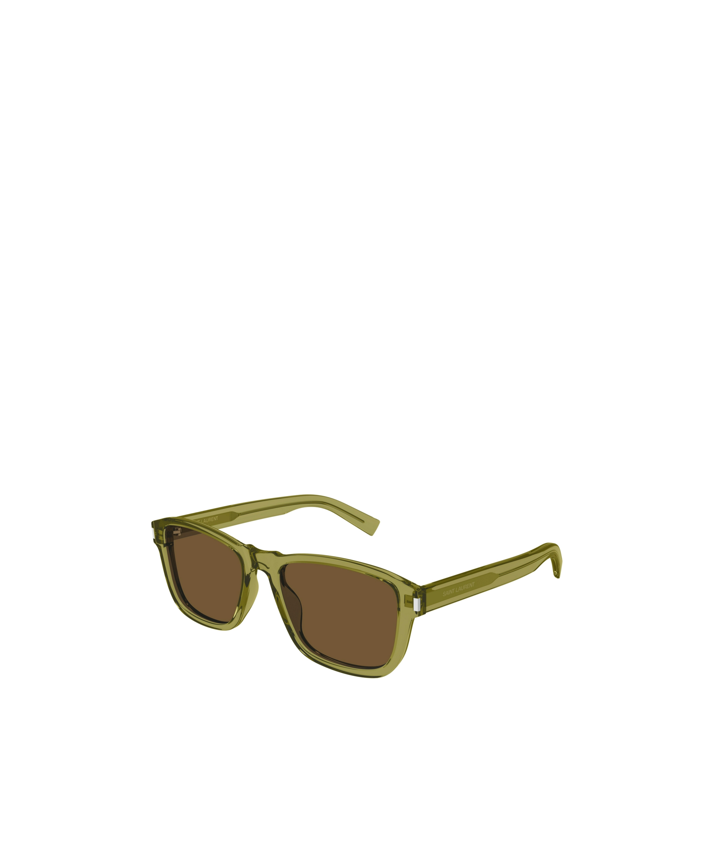 Saint Laurent Logo Sunglasses In Green