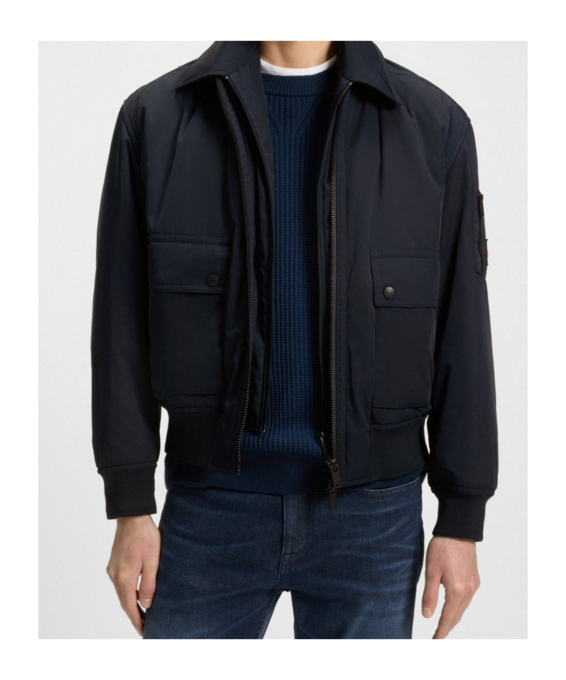Hugo Boss Bomber Jacket In Blue