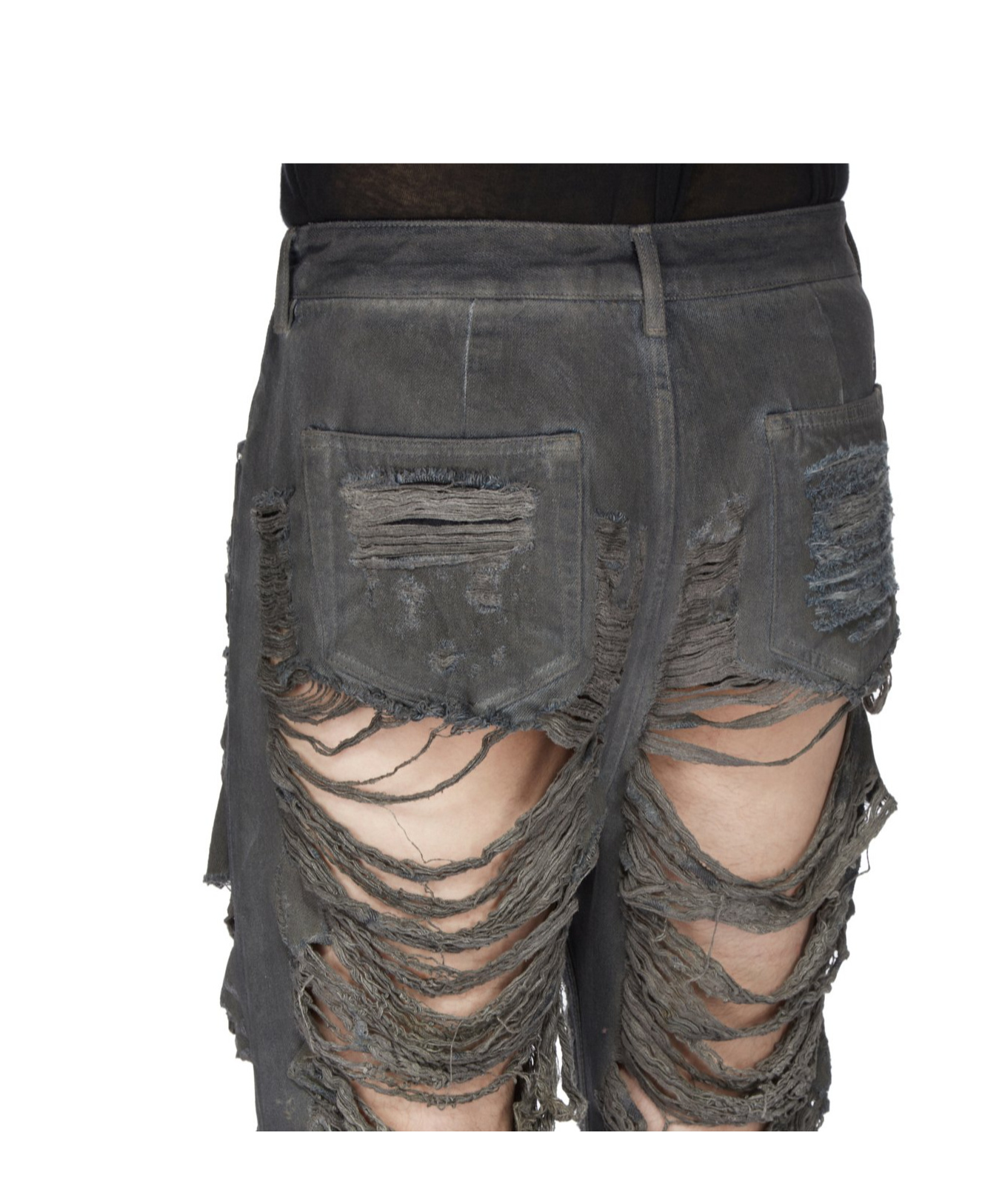 Rick Owens Drkshdw Drkshdw By Rick Owens Man Jeans Blue Size S Cotton, Elastomultiester In Black