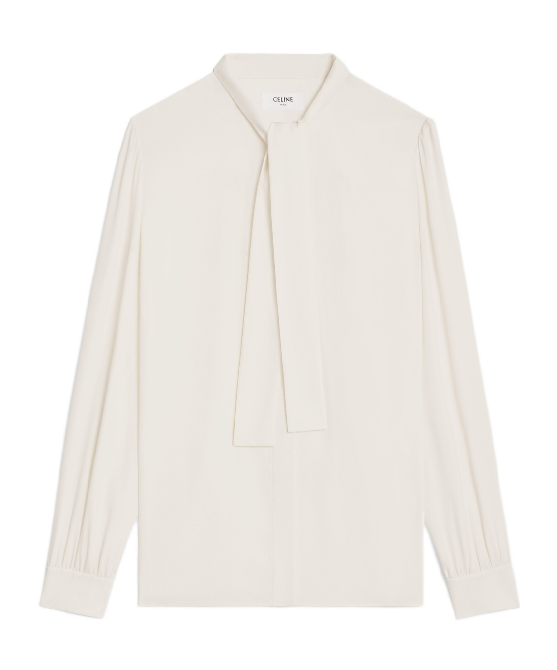 Celine Lavallière Blouse In Silk Crepe And Acetate In Ivory