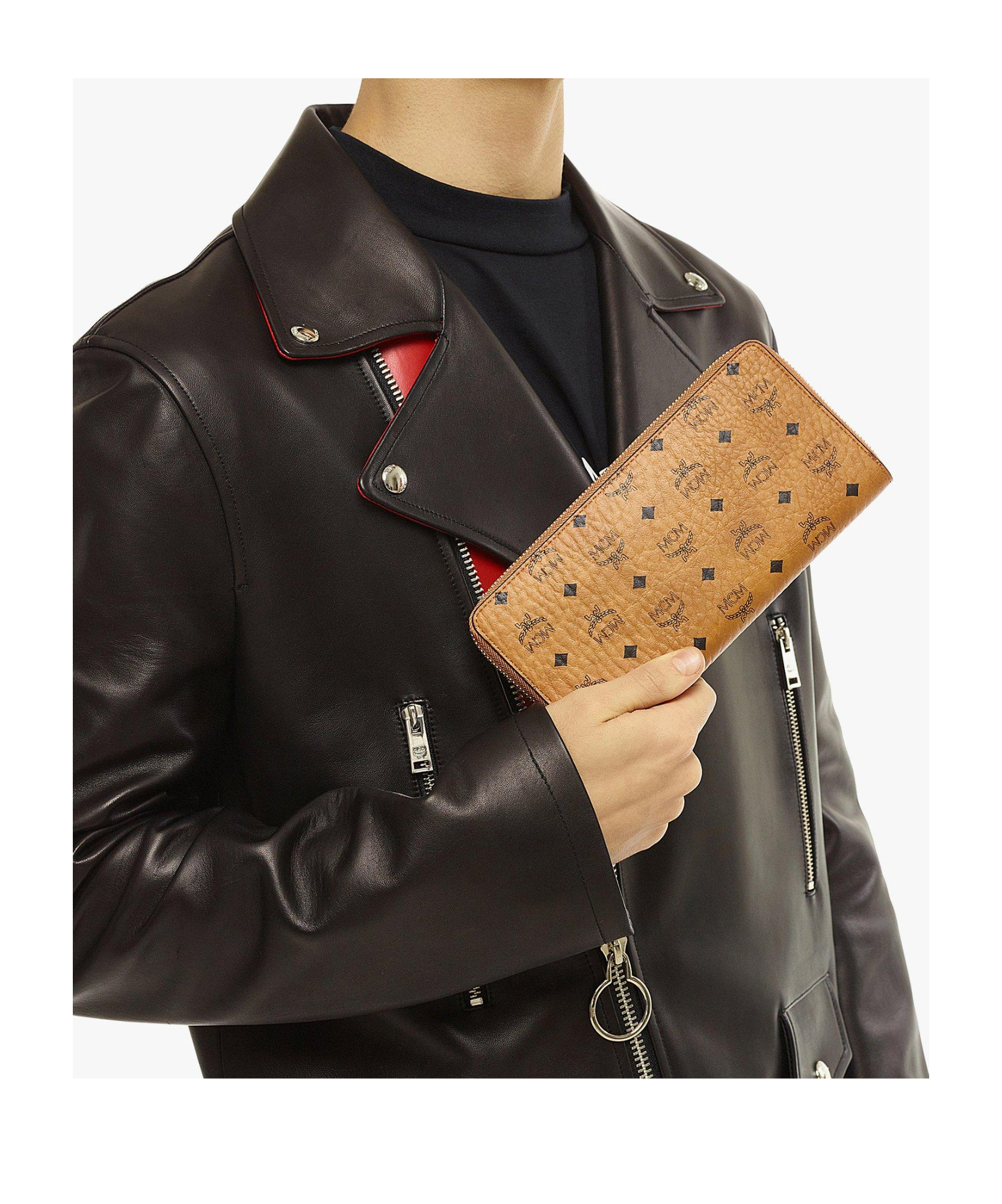 Mcm Printed Canvas Aren Wallet