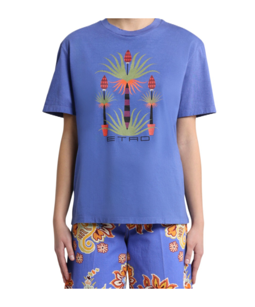 Etro X Agostino Iacurci Palm Tree Print T-shirt In Blue