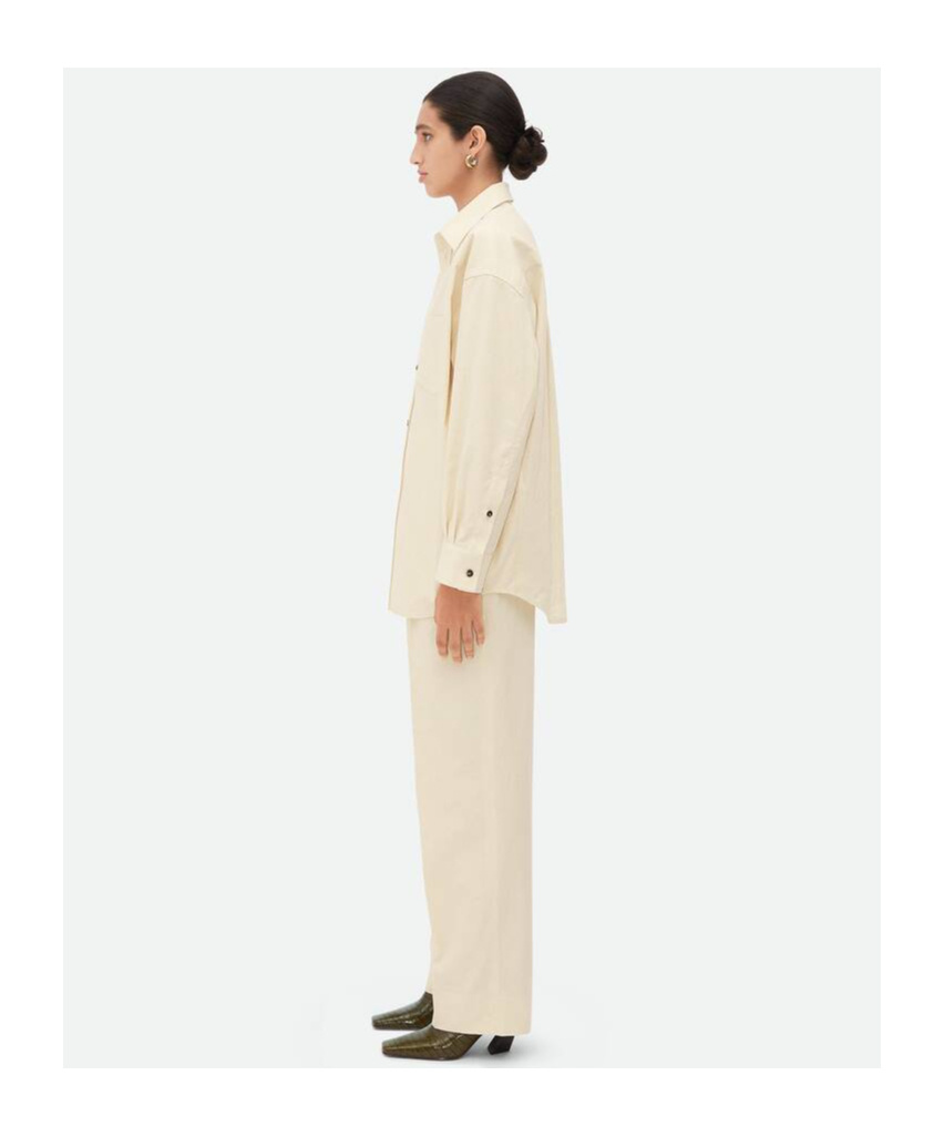 Shop Bottega Veneta Cotton Poplin Shirt In Toile