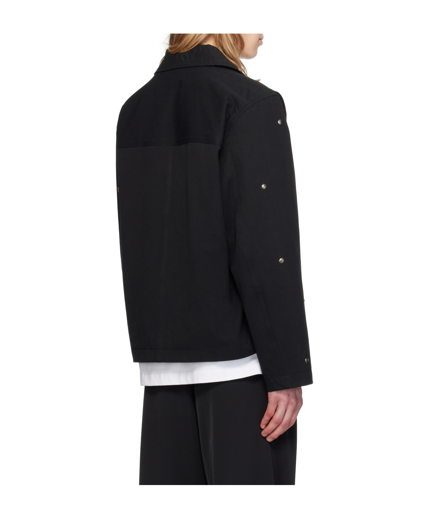 Song For The Mute Metal Bead Crop Patch Pocket Jacket Black In Black