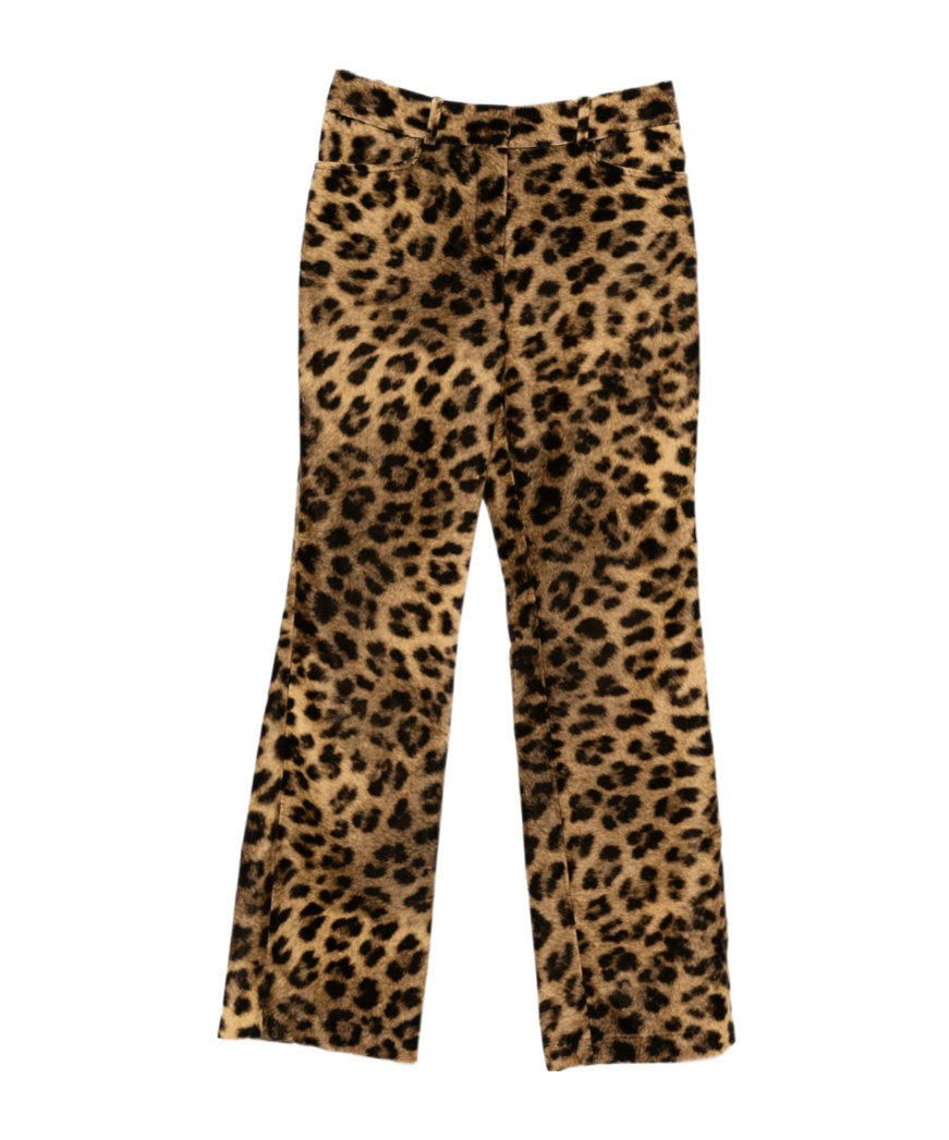 Bash Casual Pants With Belt Loops In Animal Print