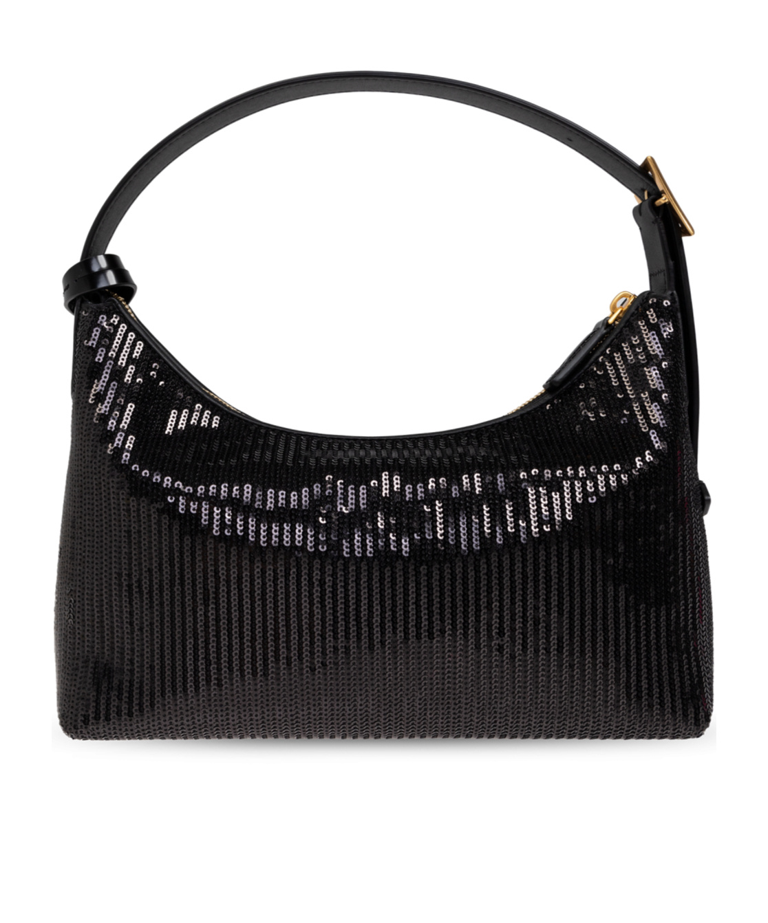 Mcm Sequined Shoulder Bag In Black