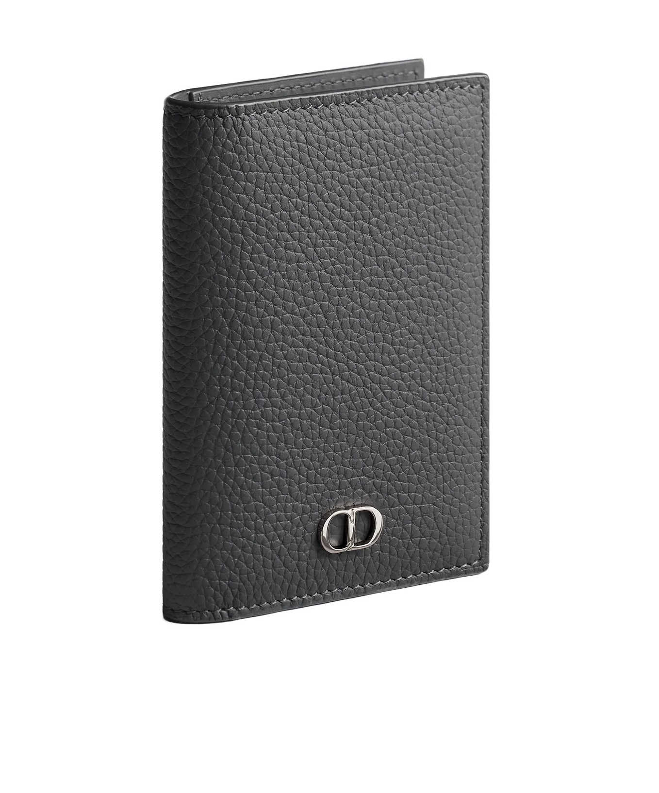Dior Cdicon Vertical Bifold Card Holder In Grey Flannel