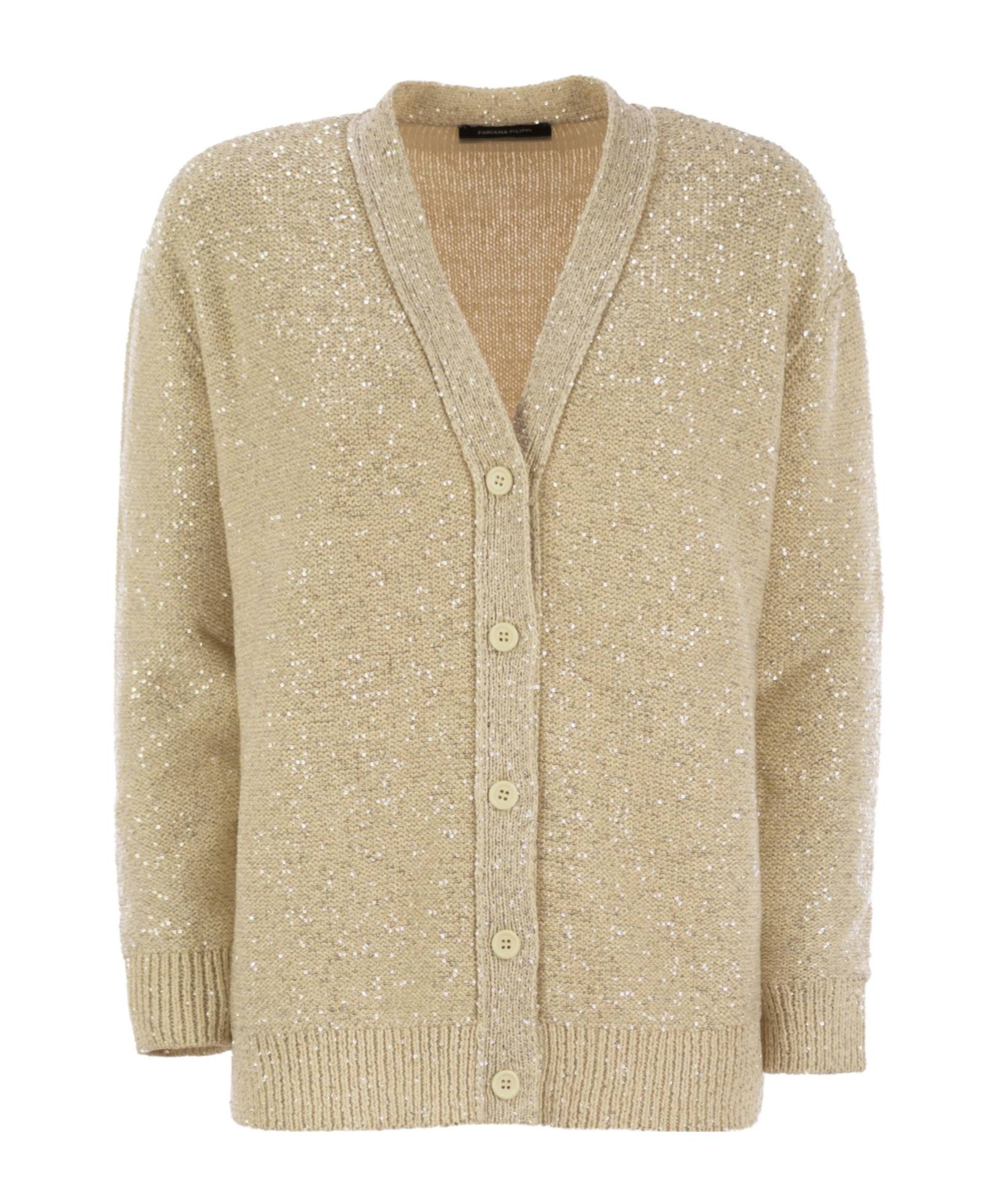 Fabiana Filippi Beige V Neck Sweater With Button Front