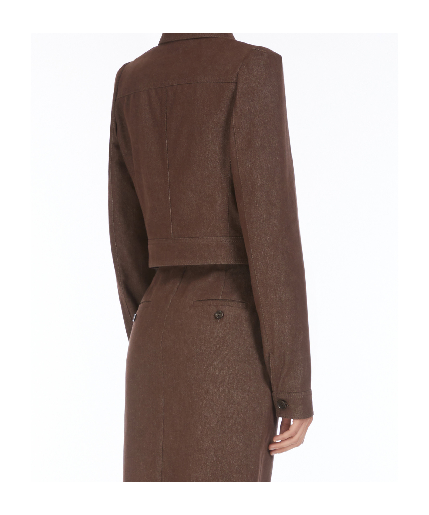 Max Mara Belted Jacket With Buttoned Cuffs And Epaulettes In Brown
