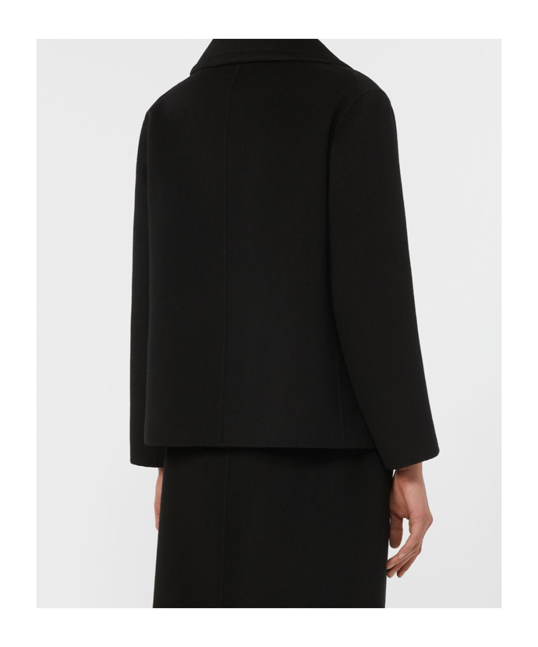 Max Mara Wool Drap Pea Coat In Black