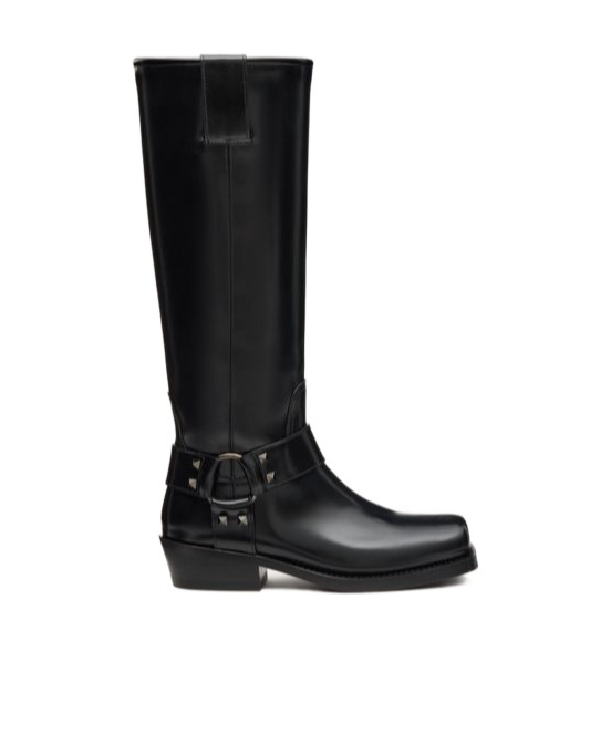 Valentino Ankle Strap Boots In Black