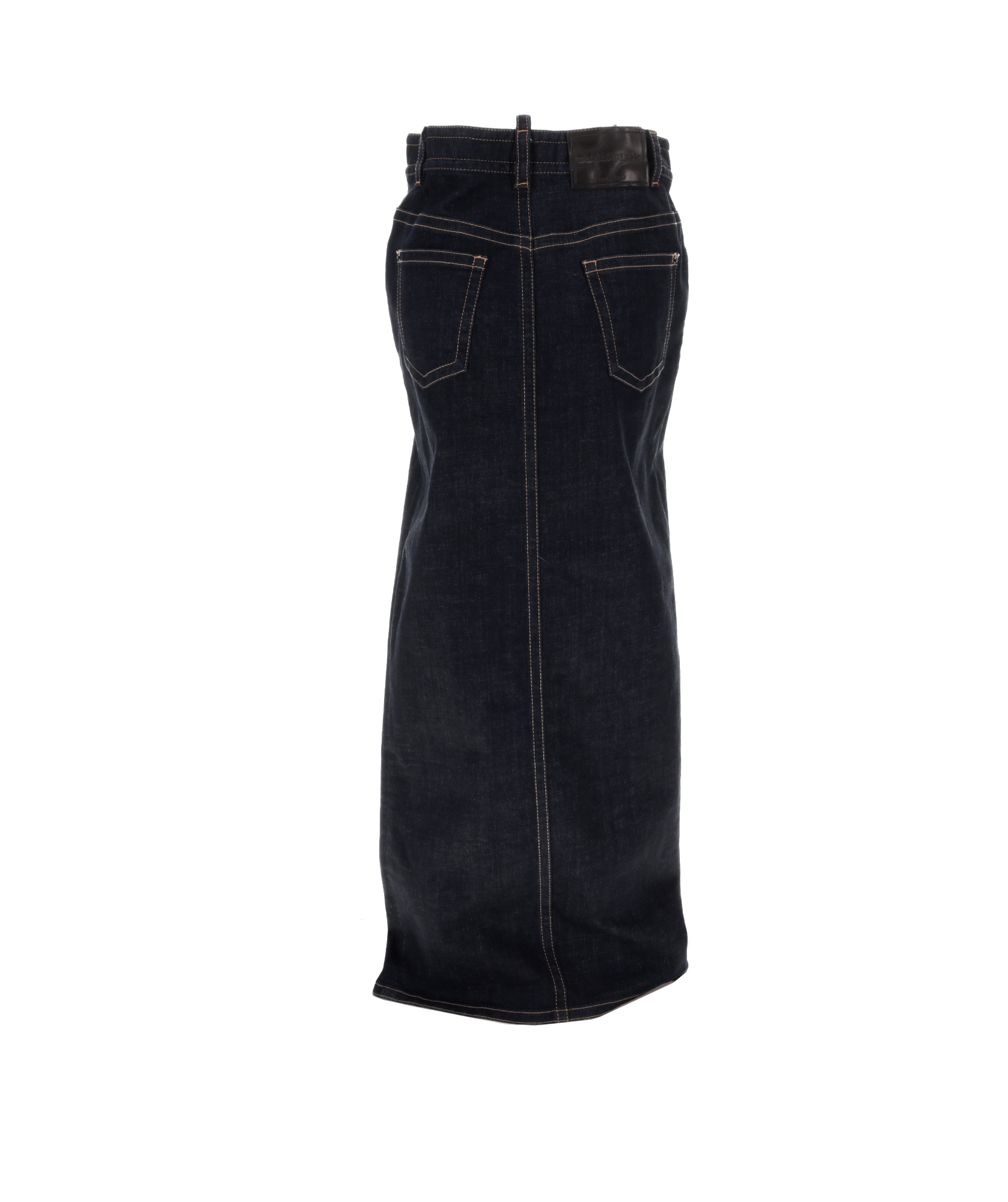 Dsquared2 Front Slit Skirt Back Pockets In Black
