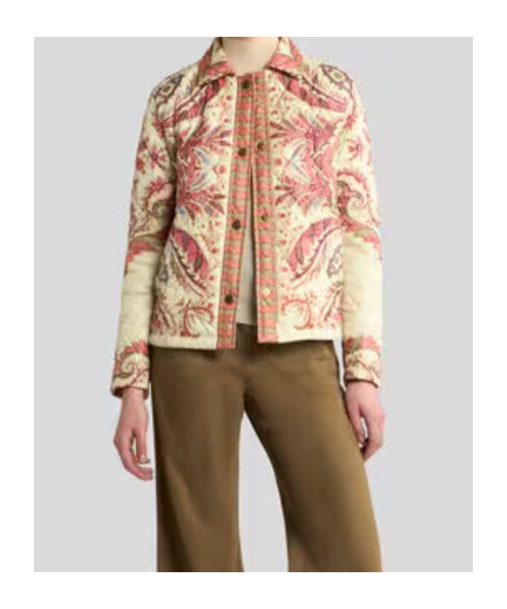 Etro Padded Jacket With Foliage Print In Multi