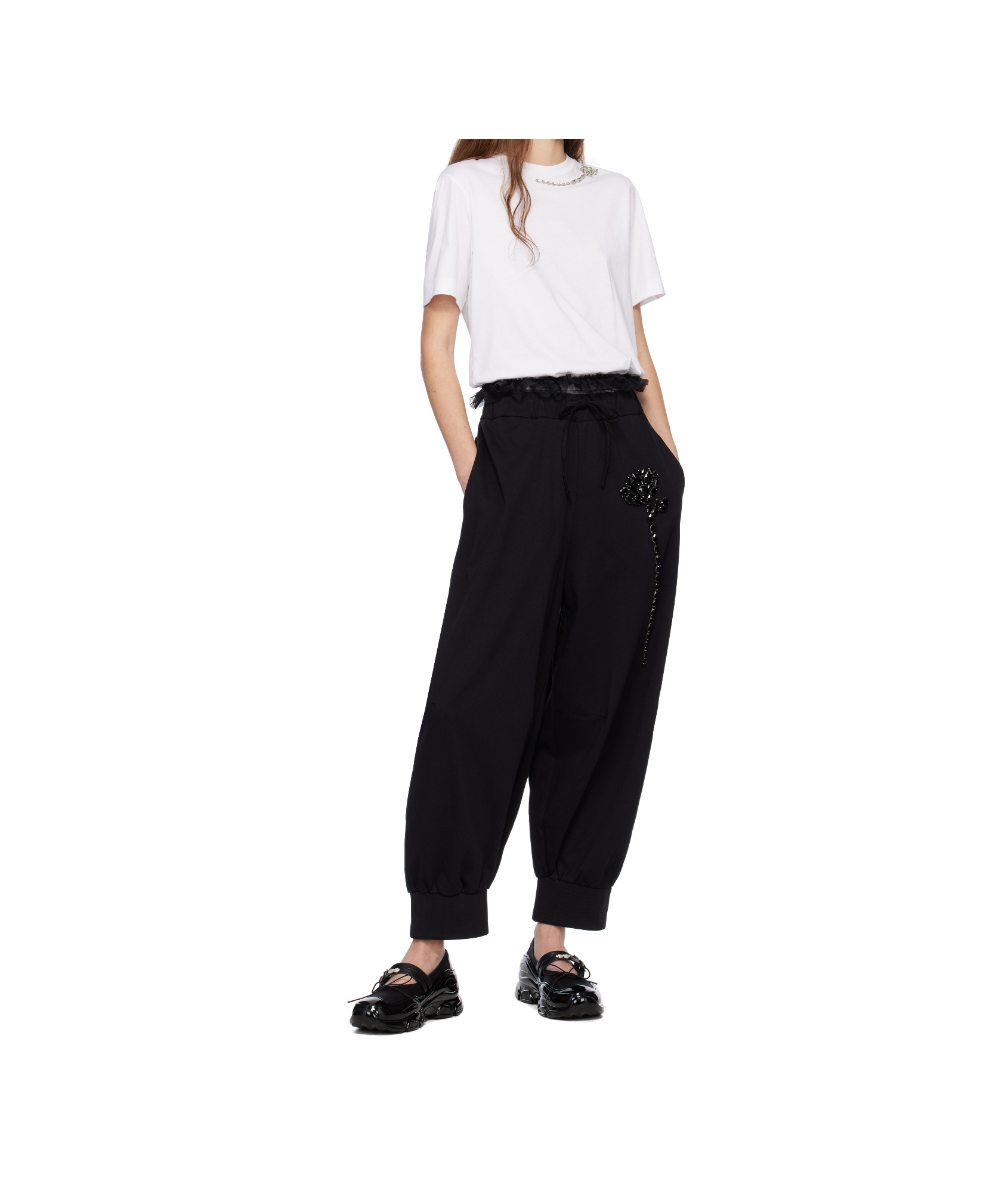 Simone Rocha Elastic Waist Sweatpants In Black