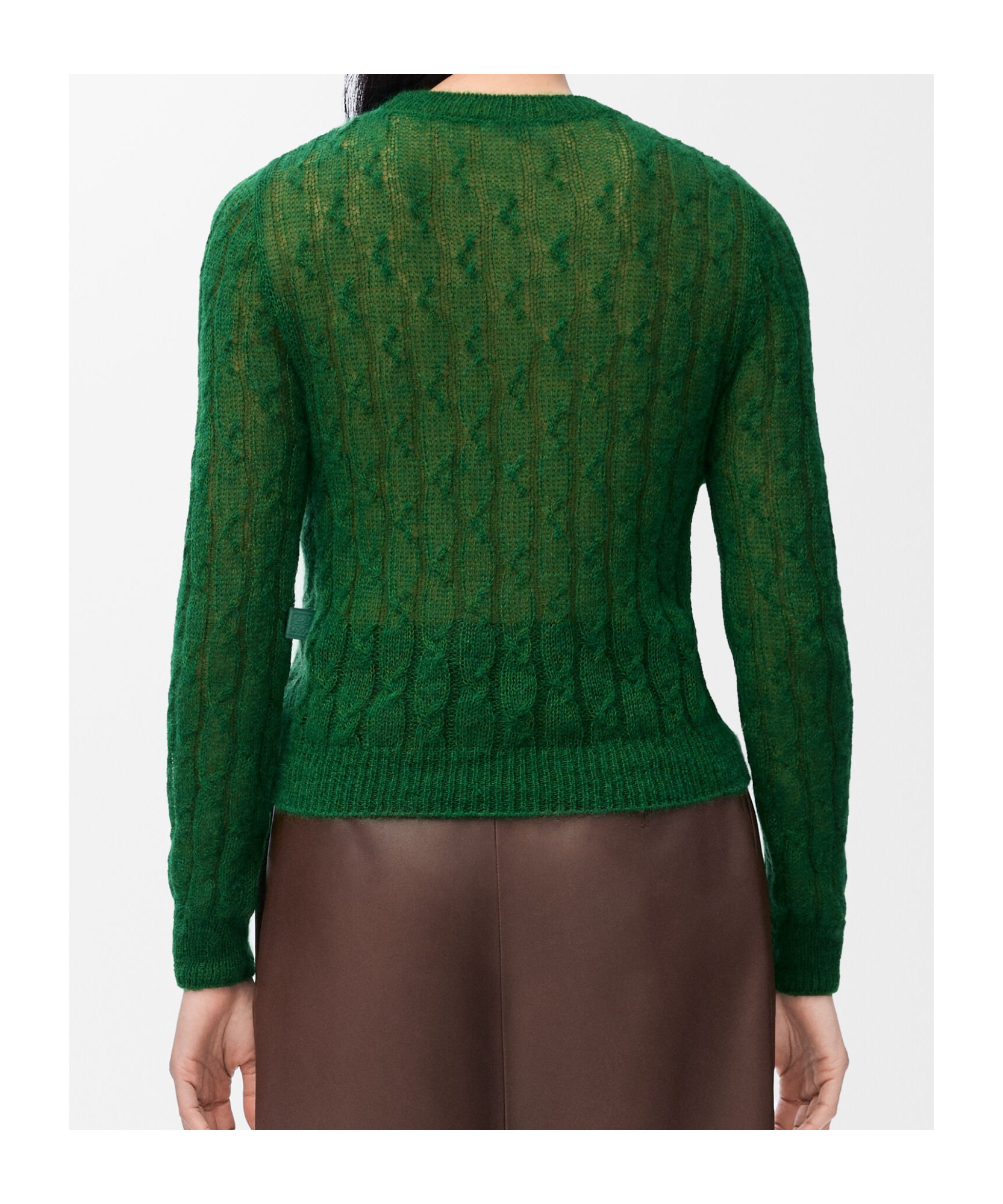 Loewe Crew Neck Long Sleeve Sweater In Green