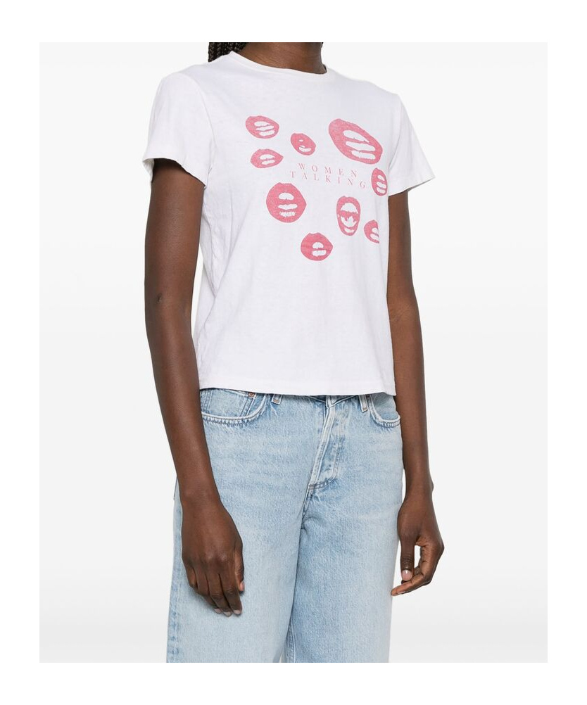 Re/done Open-necked Black Shirt In White
