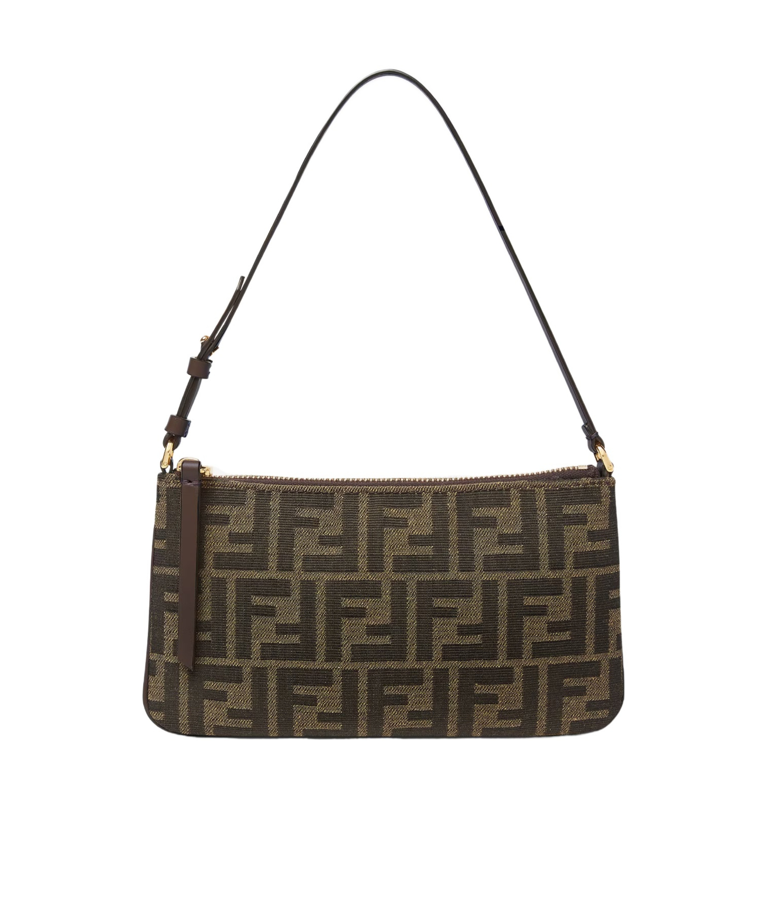 Fendi Flat Baguette Pouch In Brown