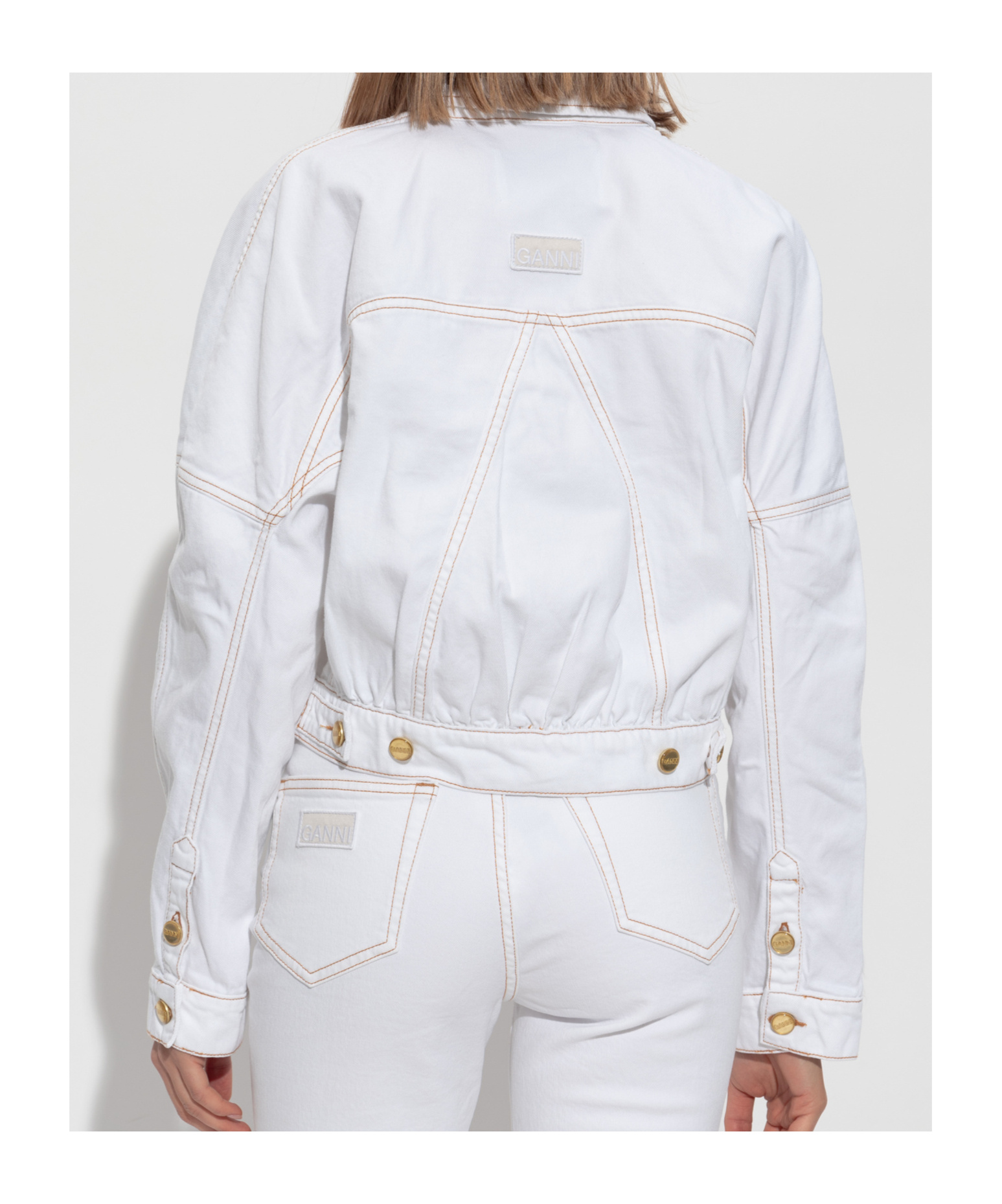 Ganni Denim Jacket Casual Jackets And Parka In White
