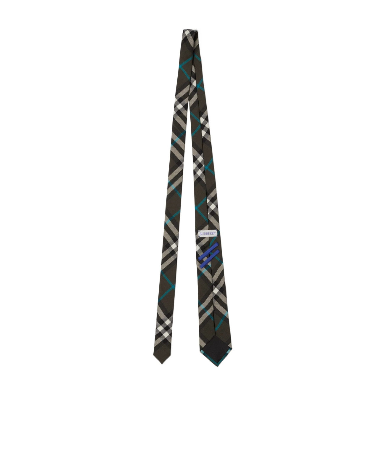 Burberry Check Silk Tie In Black