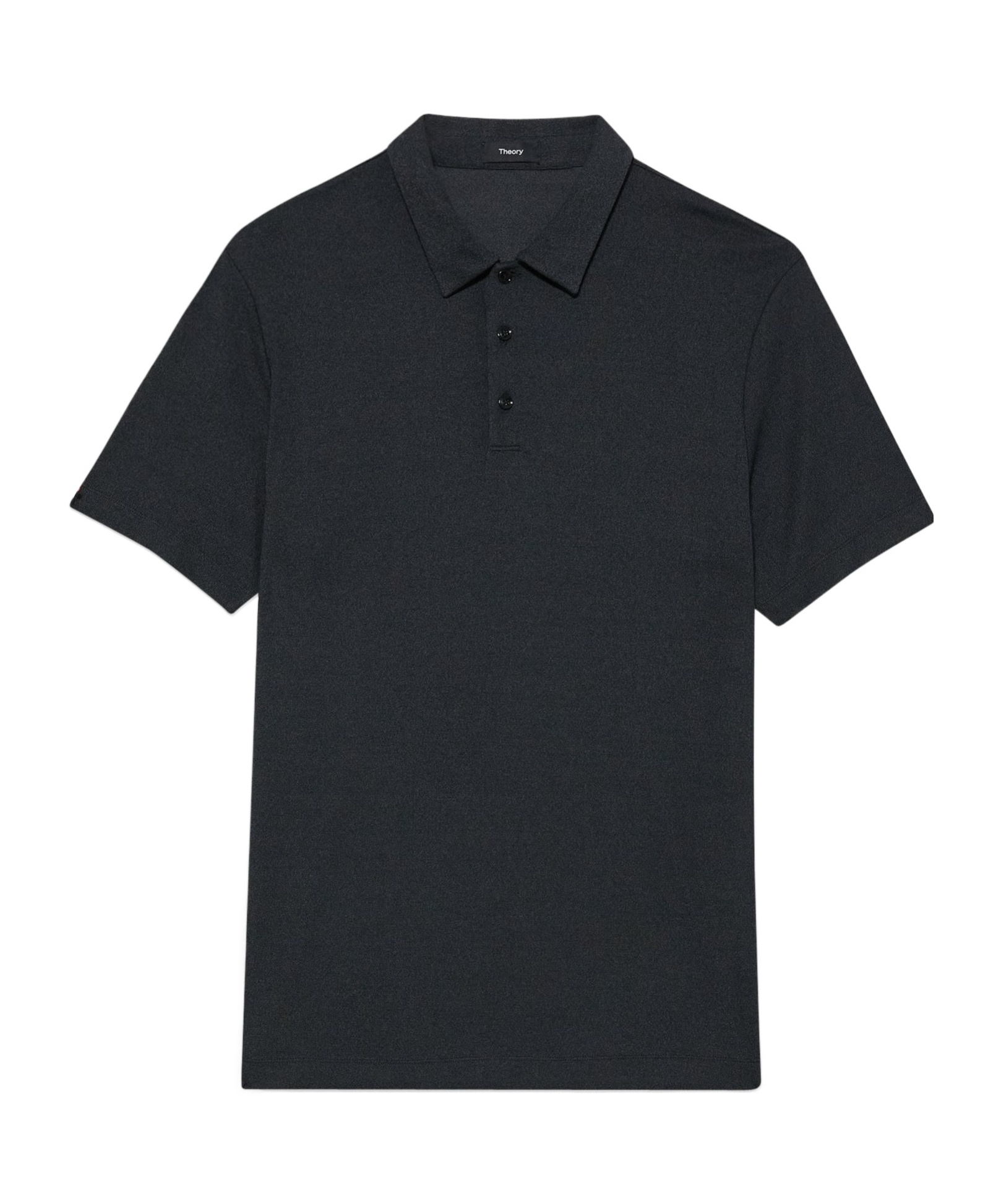 Shop Theory Bron Short Sleeved Knitted Polo Shirt In Black