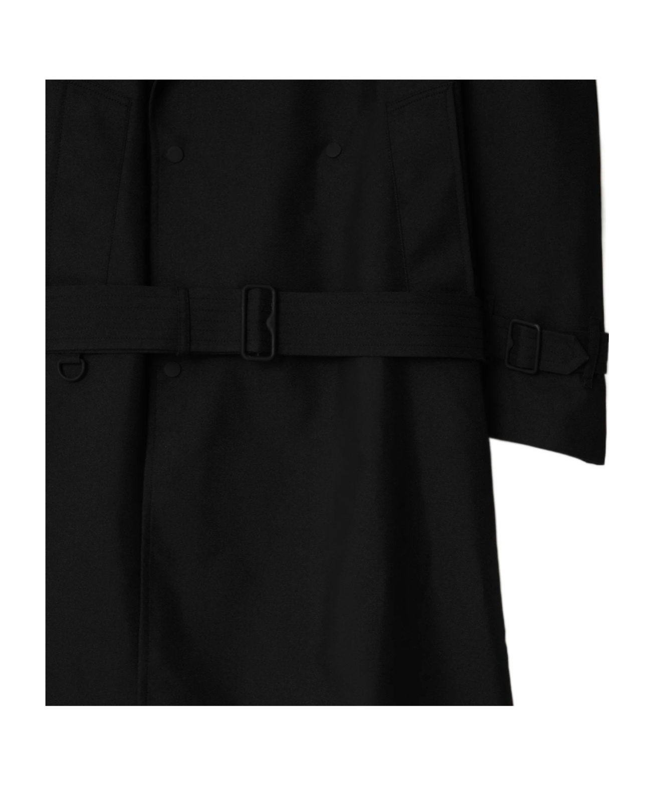Burberry Double-breasted Belted Trench Coat In Black
