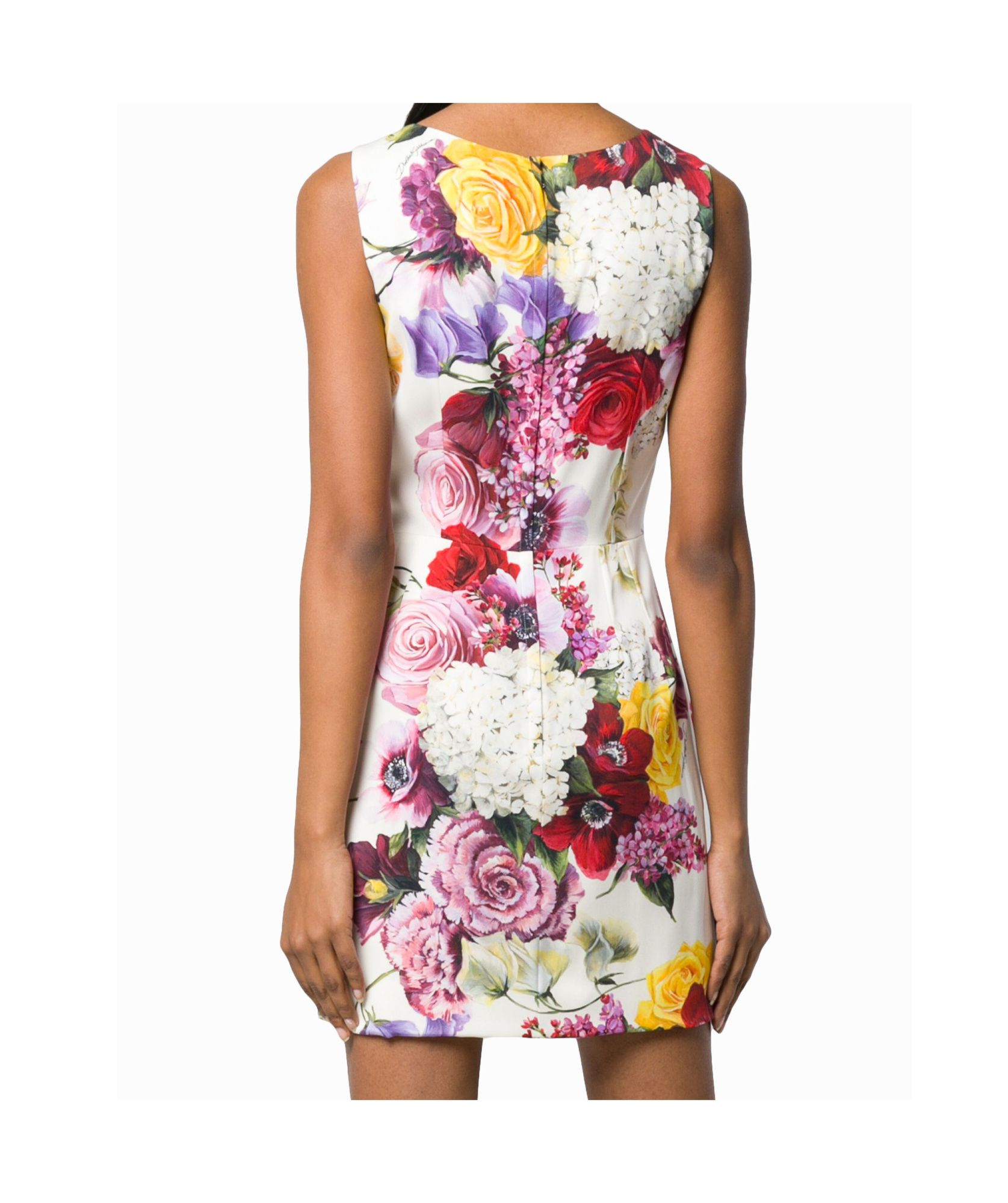 Dolce & Gabbana Floral Print Mini Dress In White