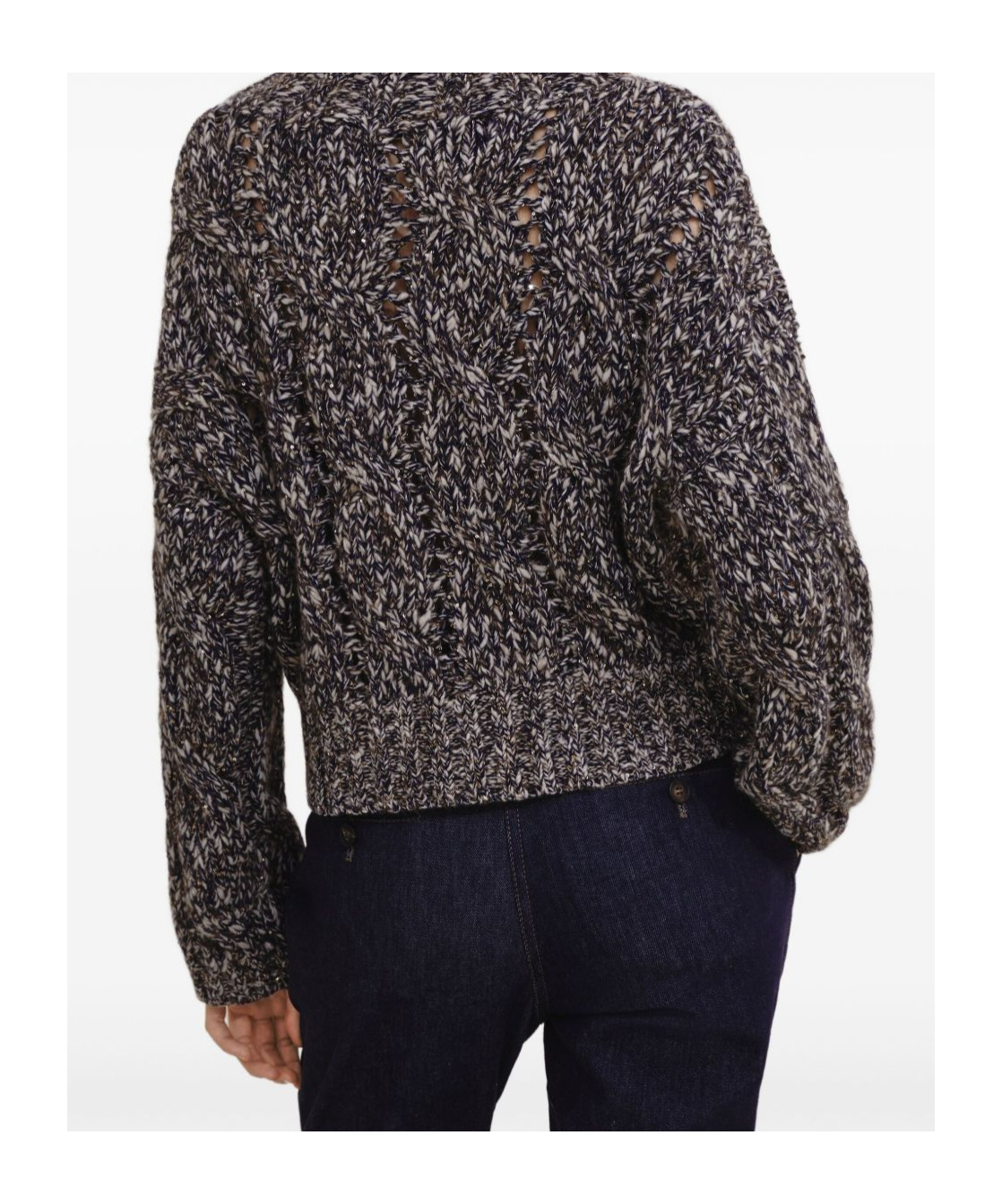 Brunello Cucinelli Braided Cardigan In Black
