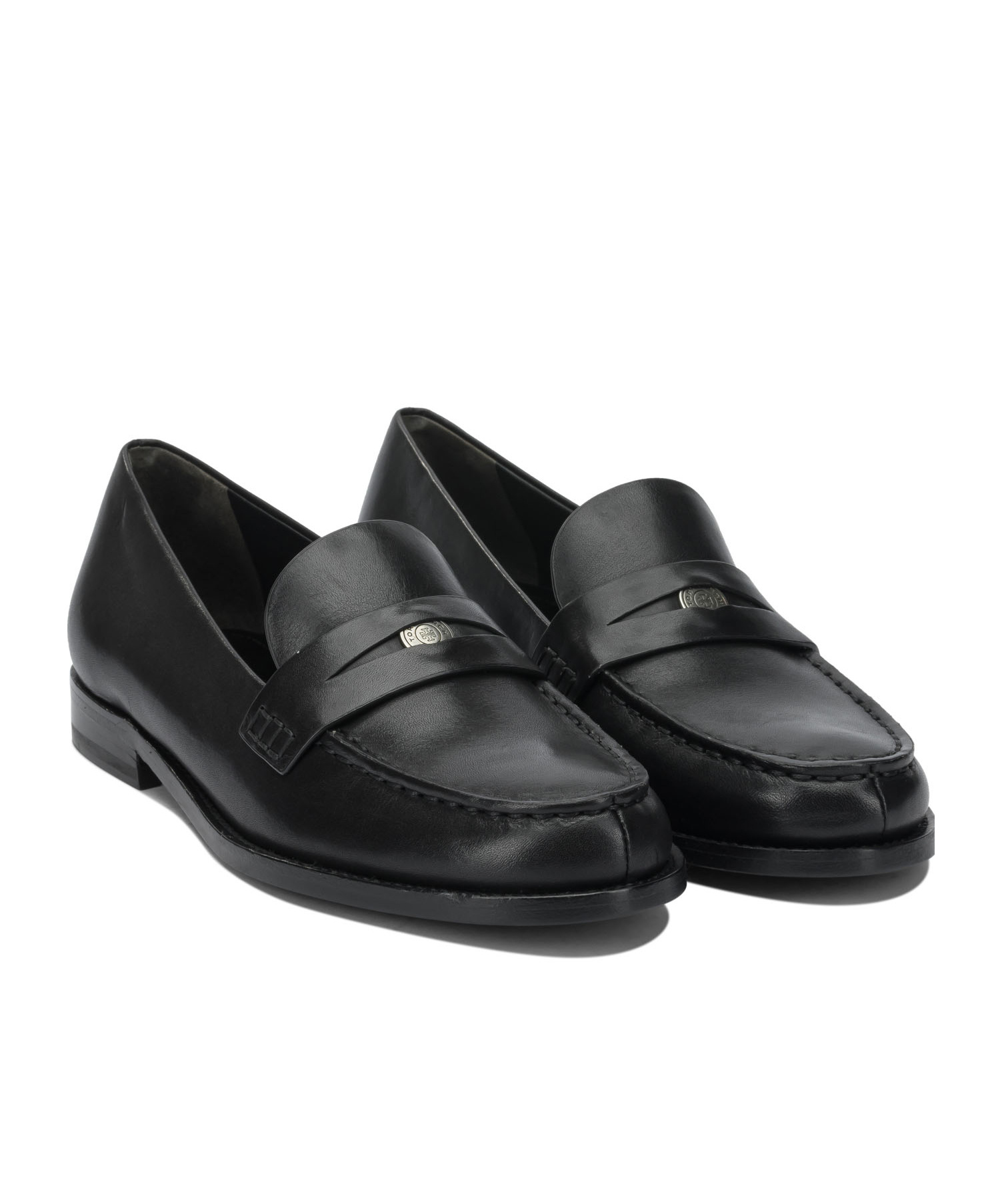 Tory Burch Leather Penny-slot Loafers In Multi