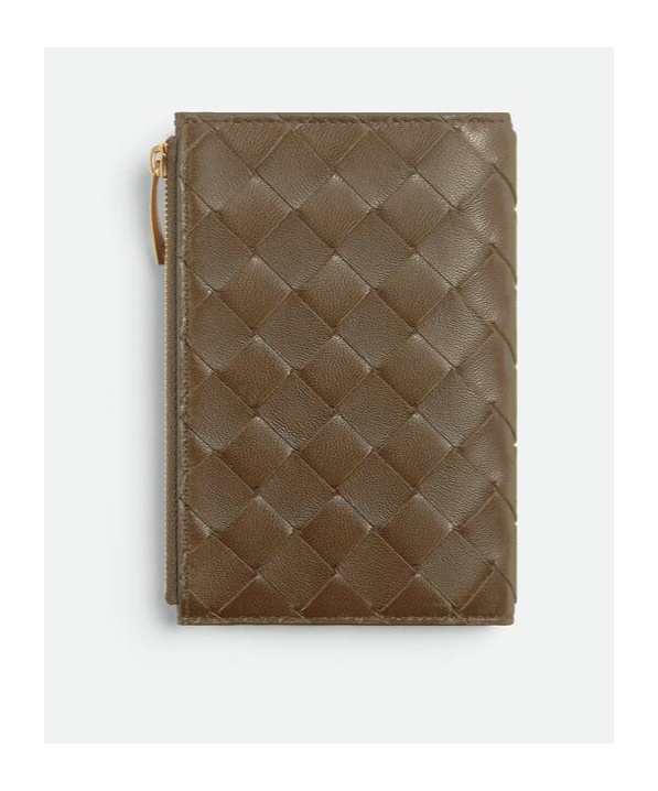Bottega Veneta Medium Double Fold Wallet In Brown