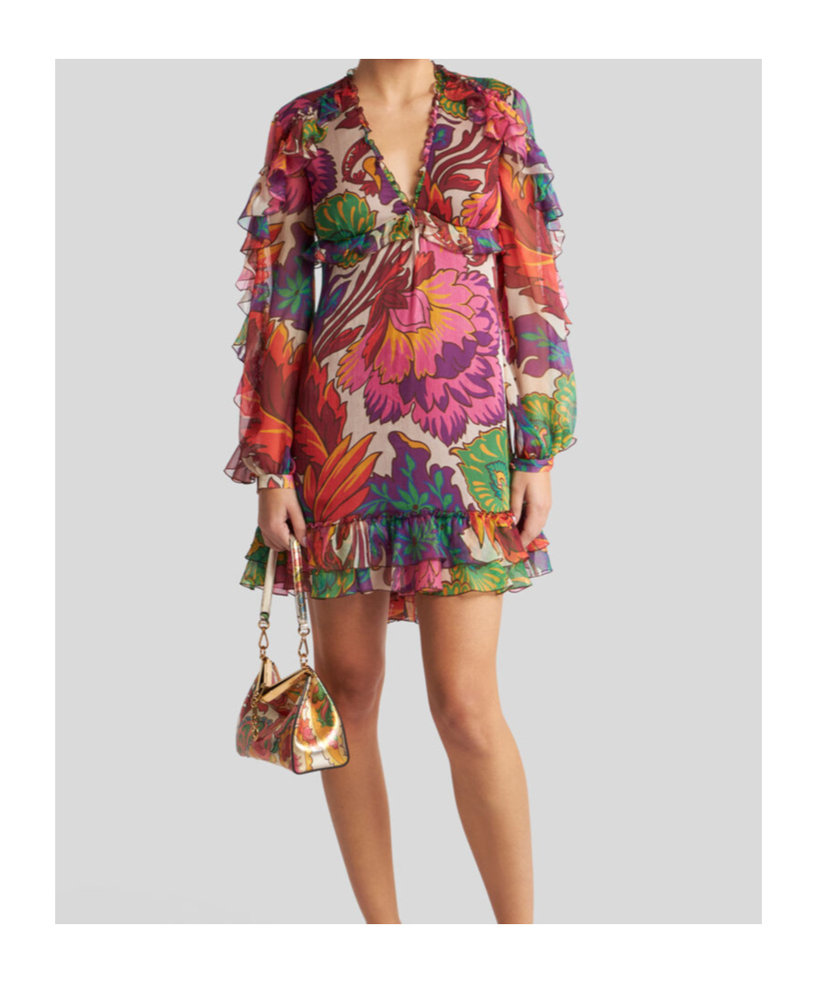 Etro Mini Dress With Maxi Floral Print In Multicolour
