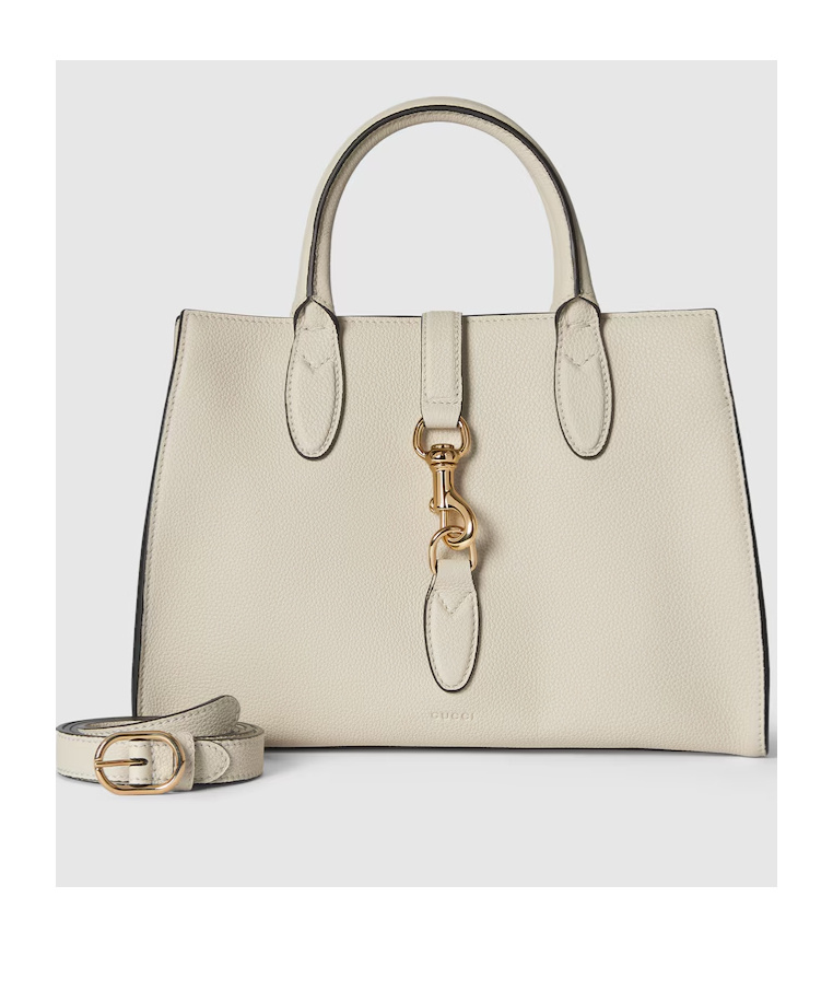 Gucci Medium Shoulder Bag With Hooks And Buckles In White