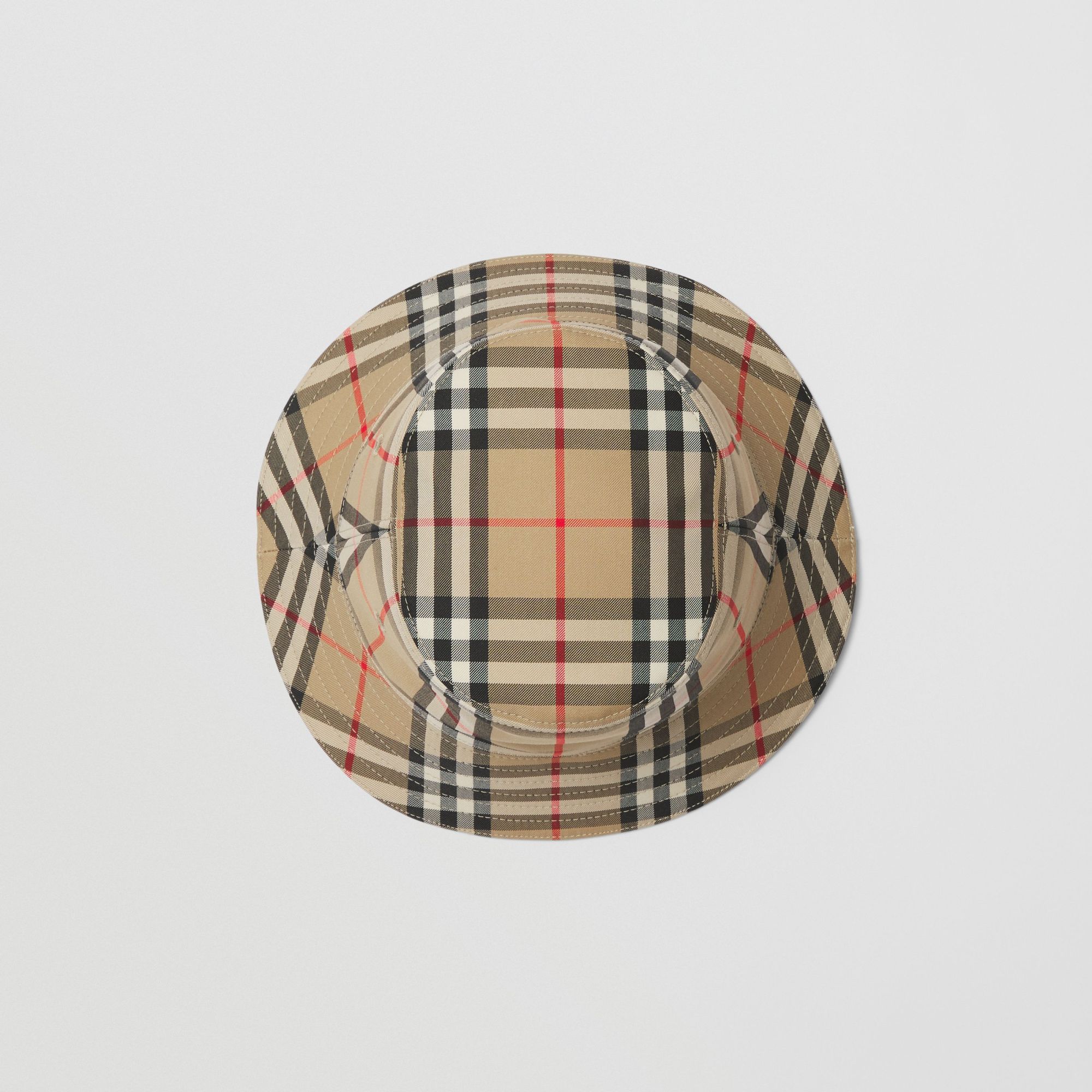 Burberry Kids Cotton Reversible Check Bucket Hat In Nude