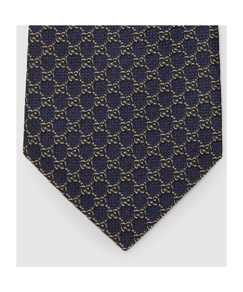 Gucci Gg Silk Jacquard Tie In Black