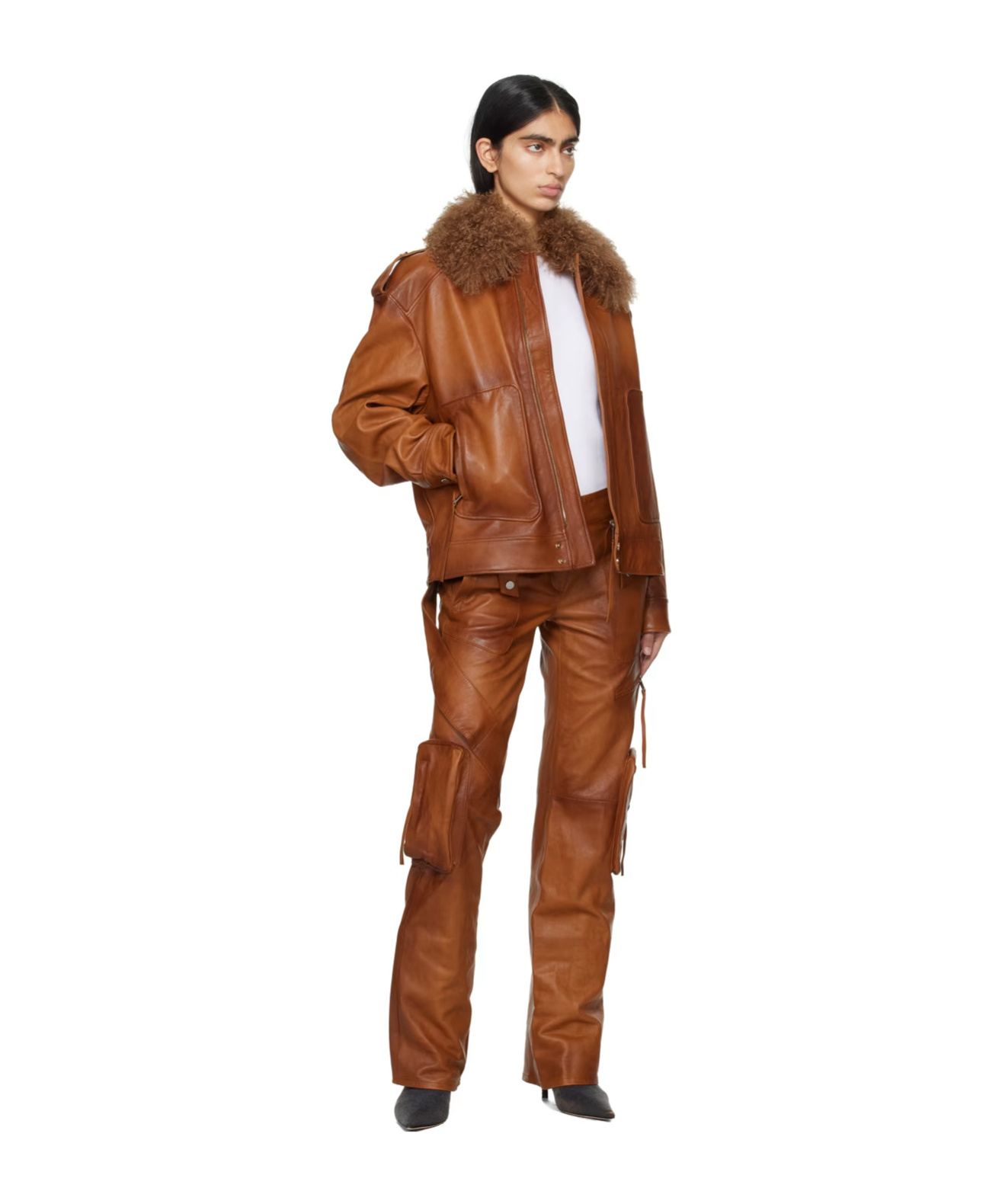 Blumarine Snap Belt Loop Casual Pants In Brown