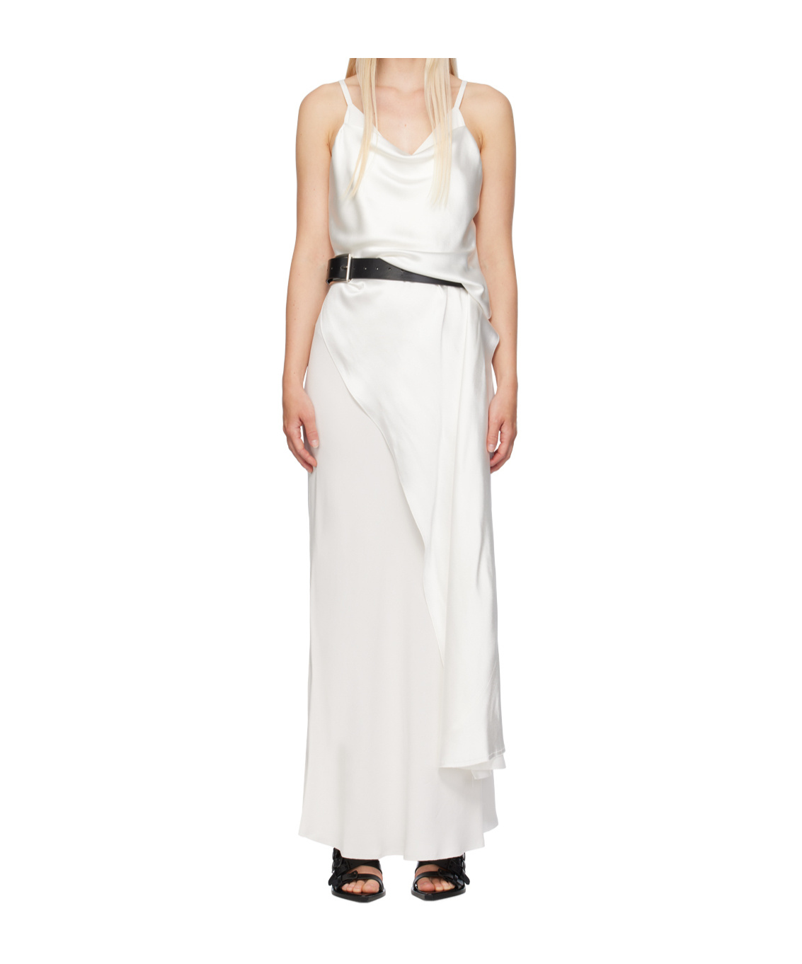 Ann Demeulemeester Off-white Nura Slip Maxi Dres In White