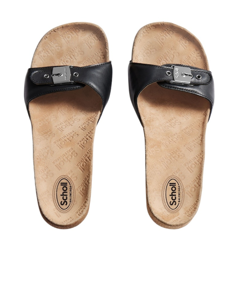 Balenciaga Scholl Collaboration Sandals Buckle Detail In Black