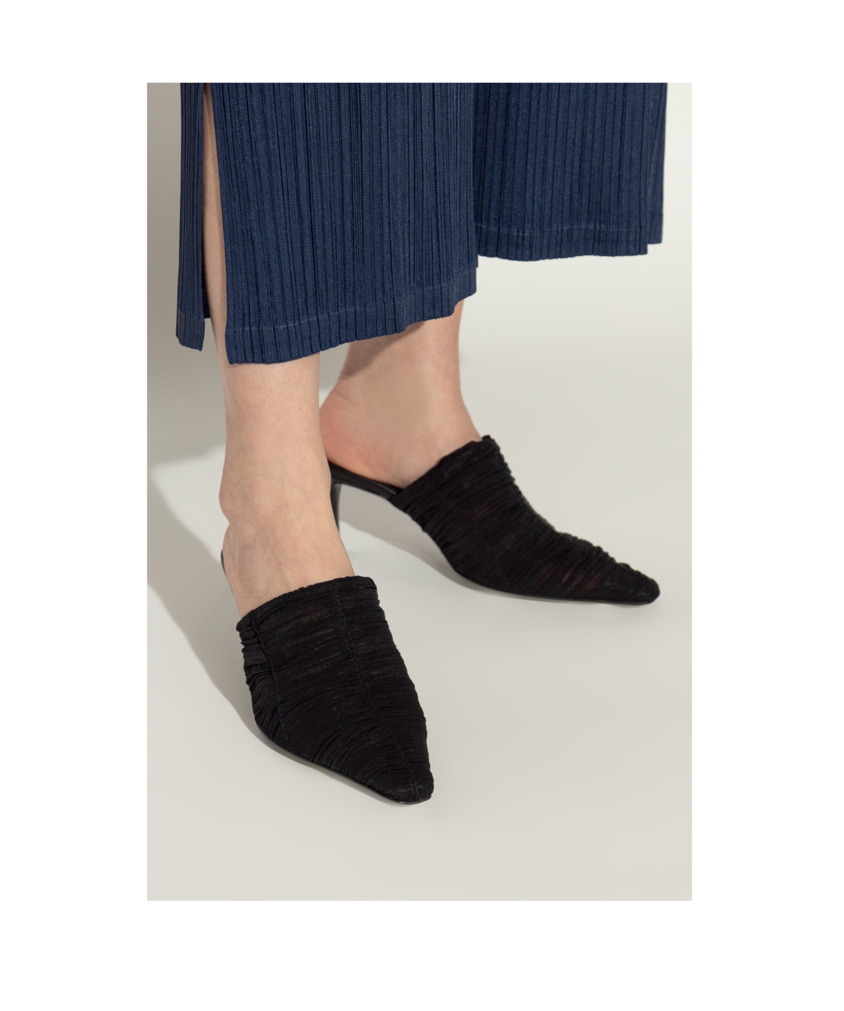 Jimmy Choo Draped Pointed Toe Stiletto Mules In Black