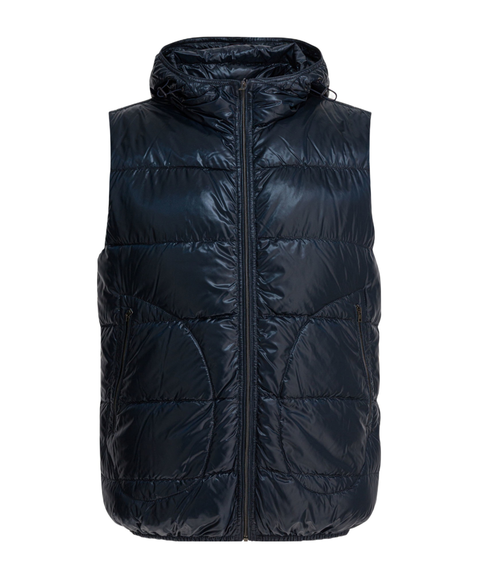 Herno Hooded Quilted Gilet In Blue
