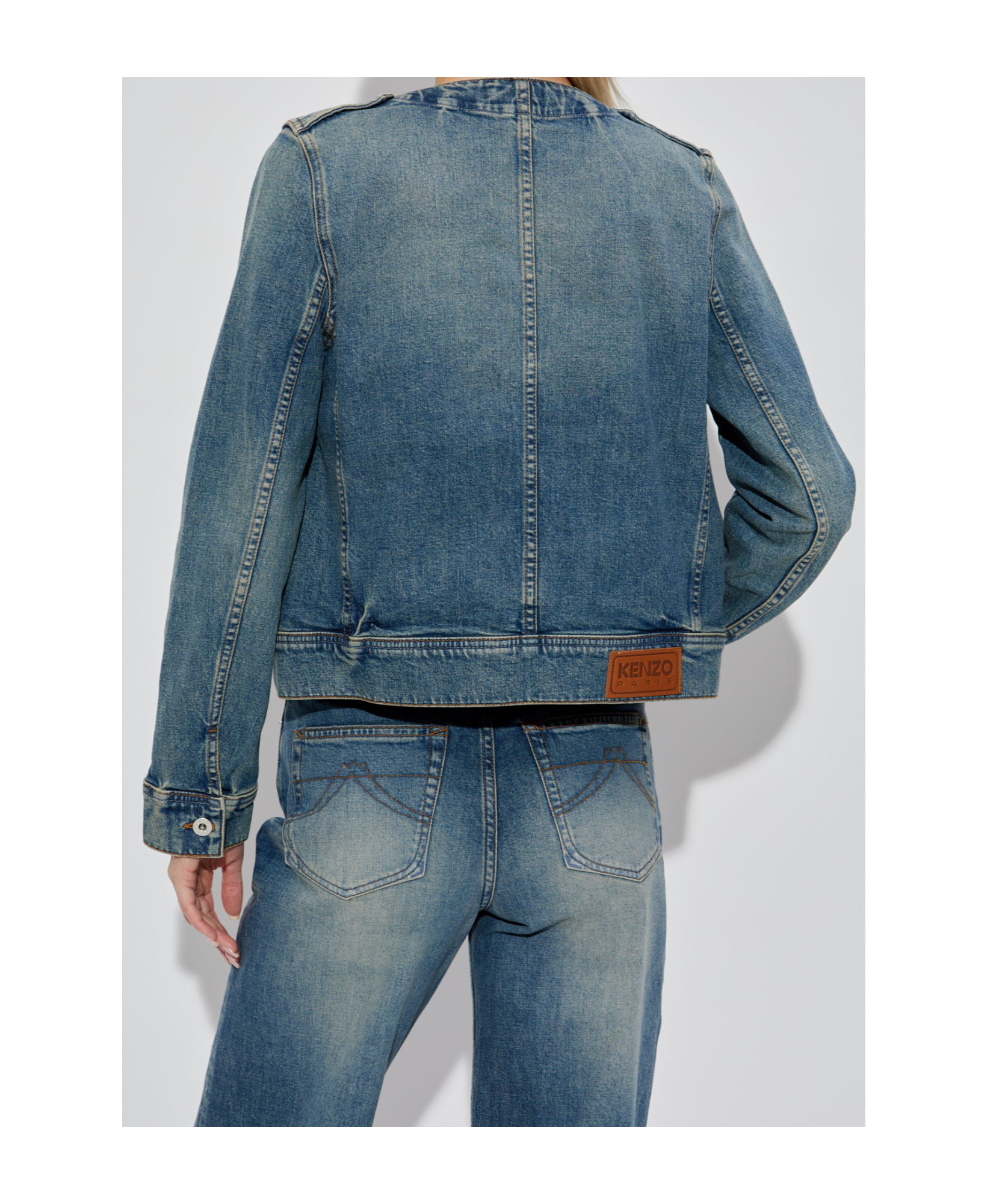 Kenzo Jacket In Stretch Japanese Denim In Blue