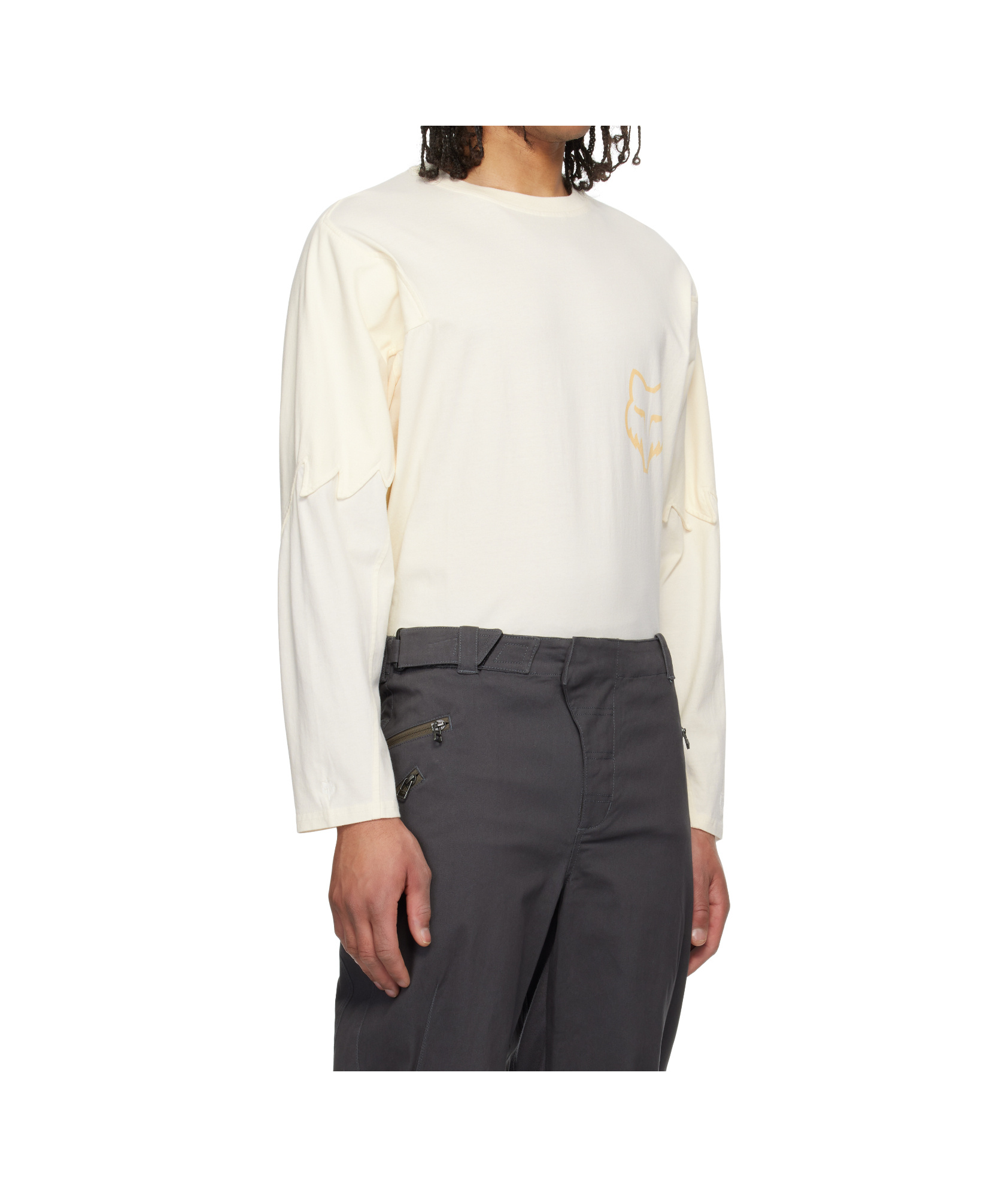 Kiko Kostadinov Off-white Fox Racing Edition Fox Long Sleeve T-shirt In White