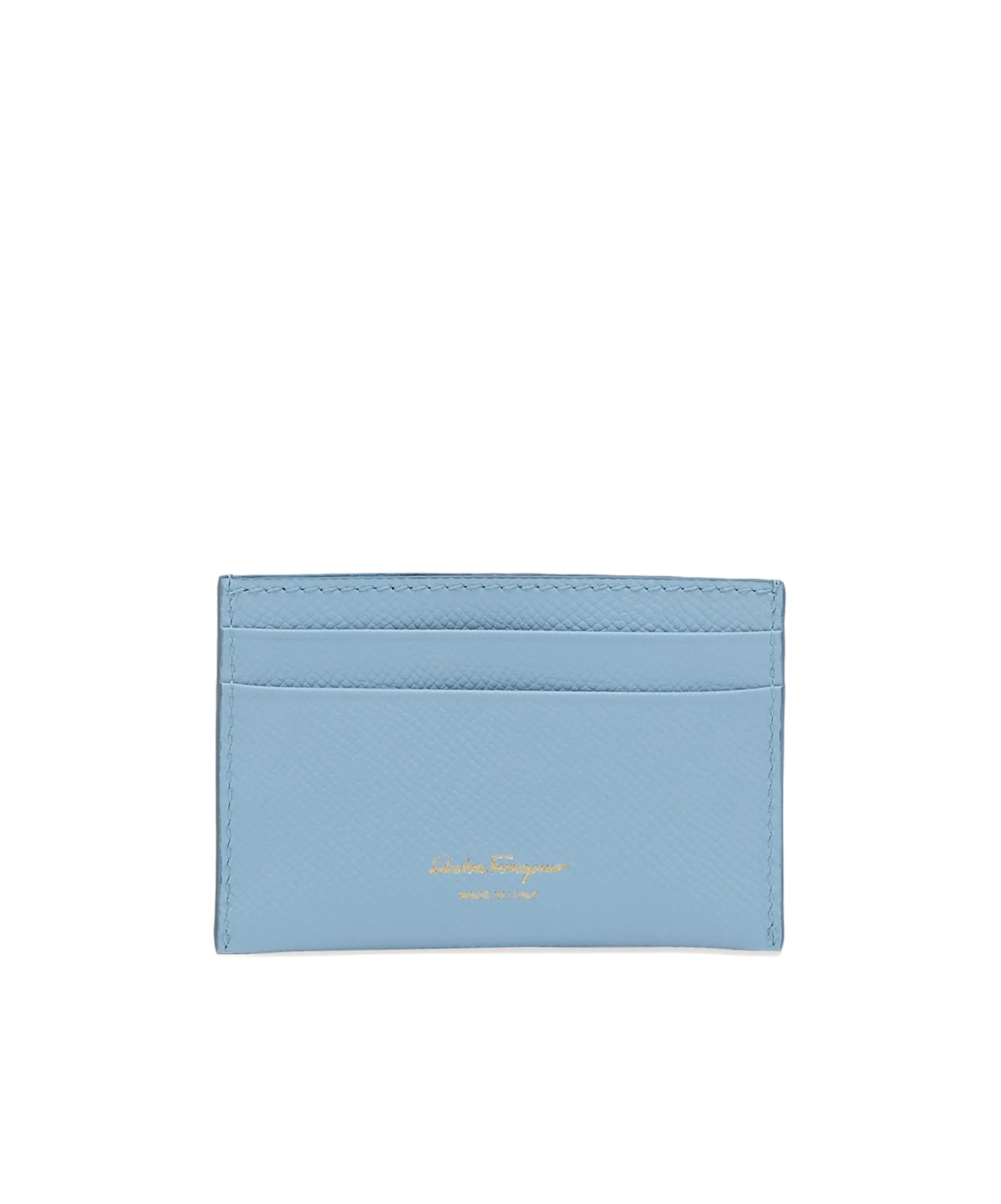 Ferragamo Gancini Leather Cardholder In Blue