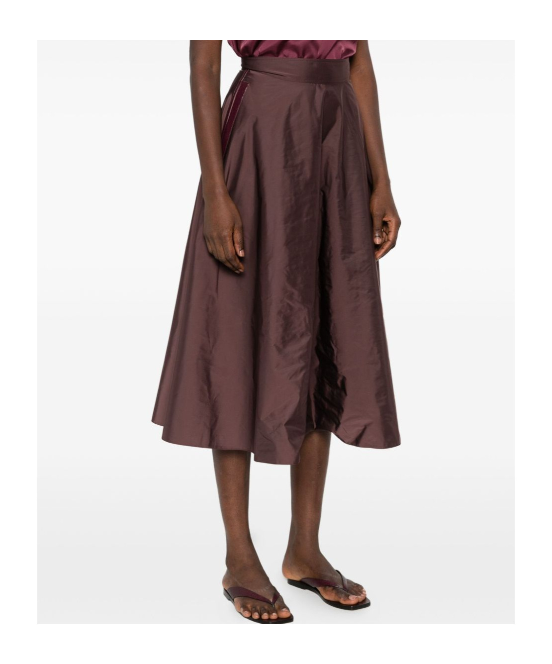 Elisabetta Franchi Embellished A-line Midi Skirt In Brown