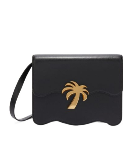 Palm Angels Black Micro Palm Beach Bag In Black