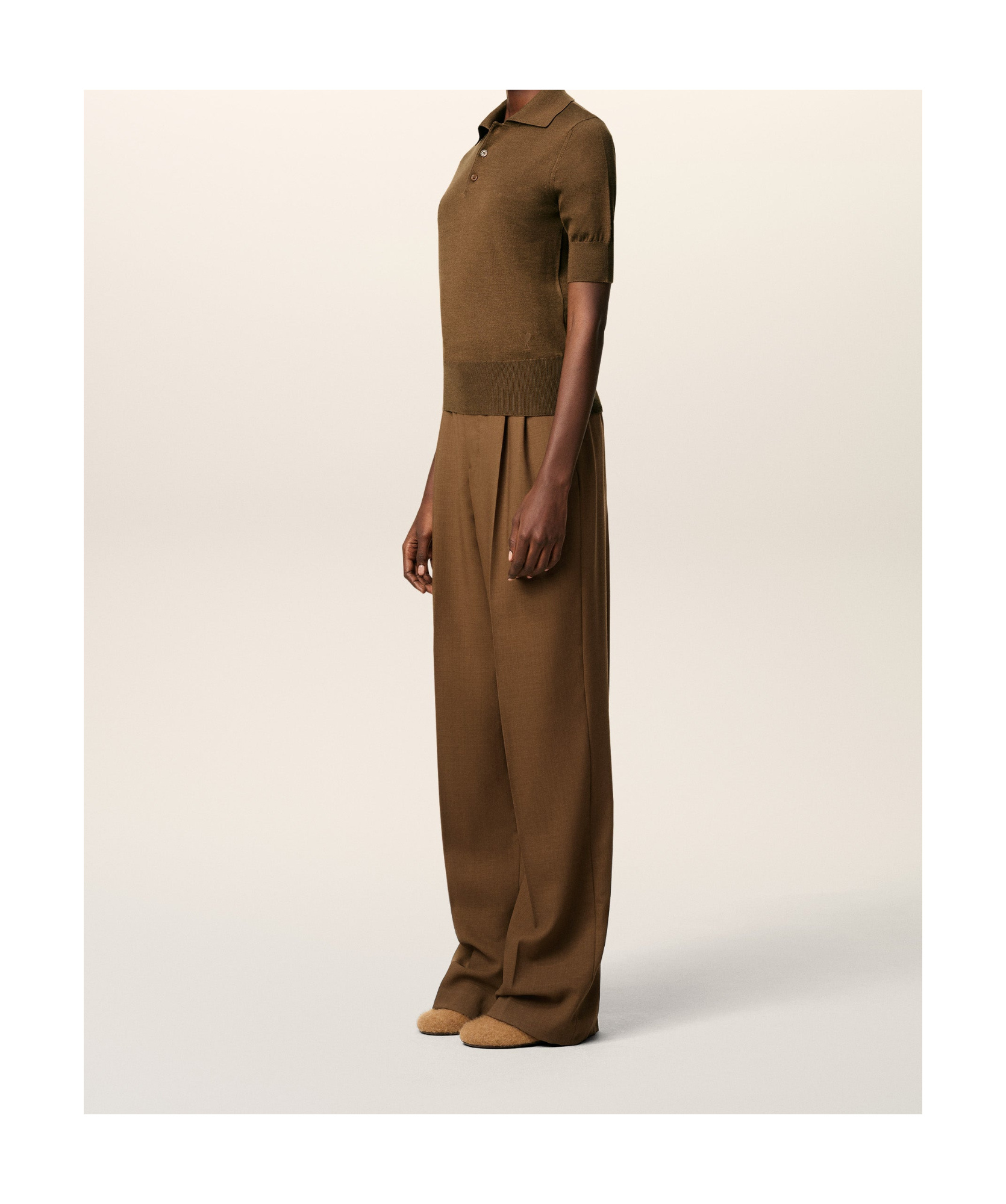 Ami Alexandre Mattiussi Short-sleeved Polo Shirt In Brown