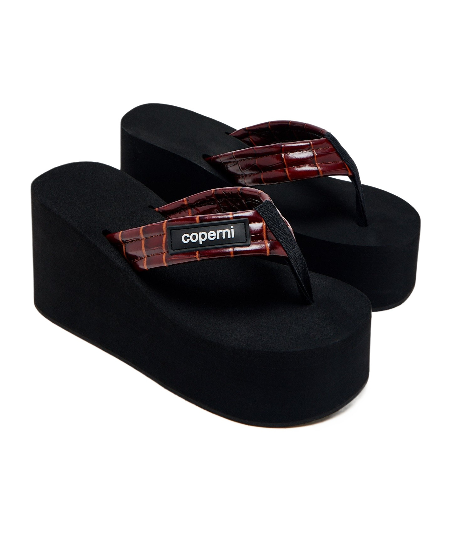 Shop Coperni Flip-flops With Wedges And Thick Soles In Black