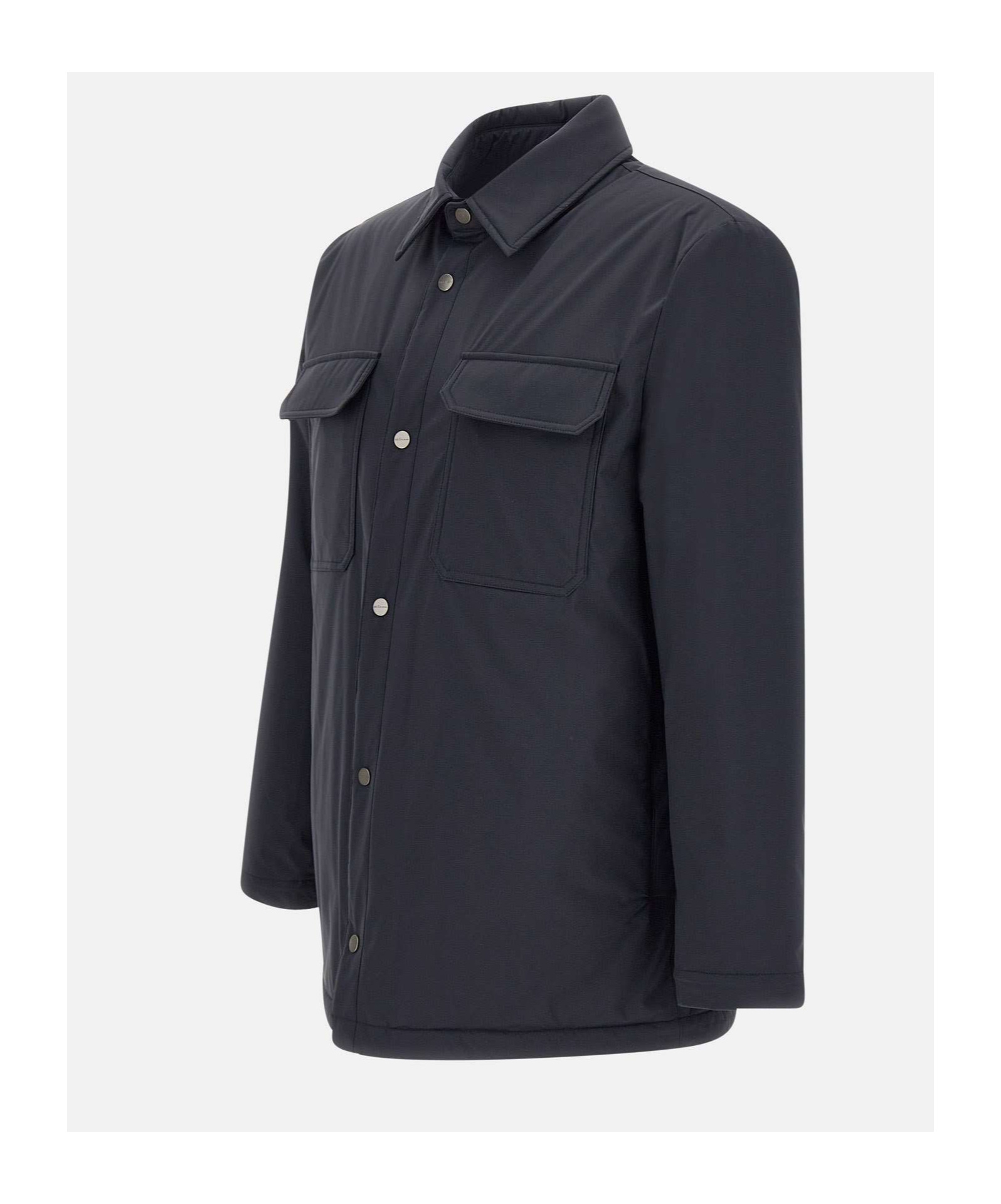 Kiton Overshirt Padded Long Sleeves In Blue